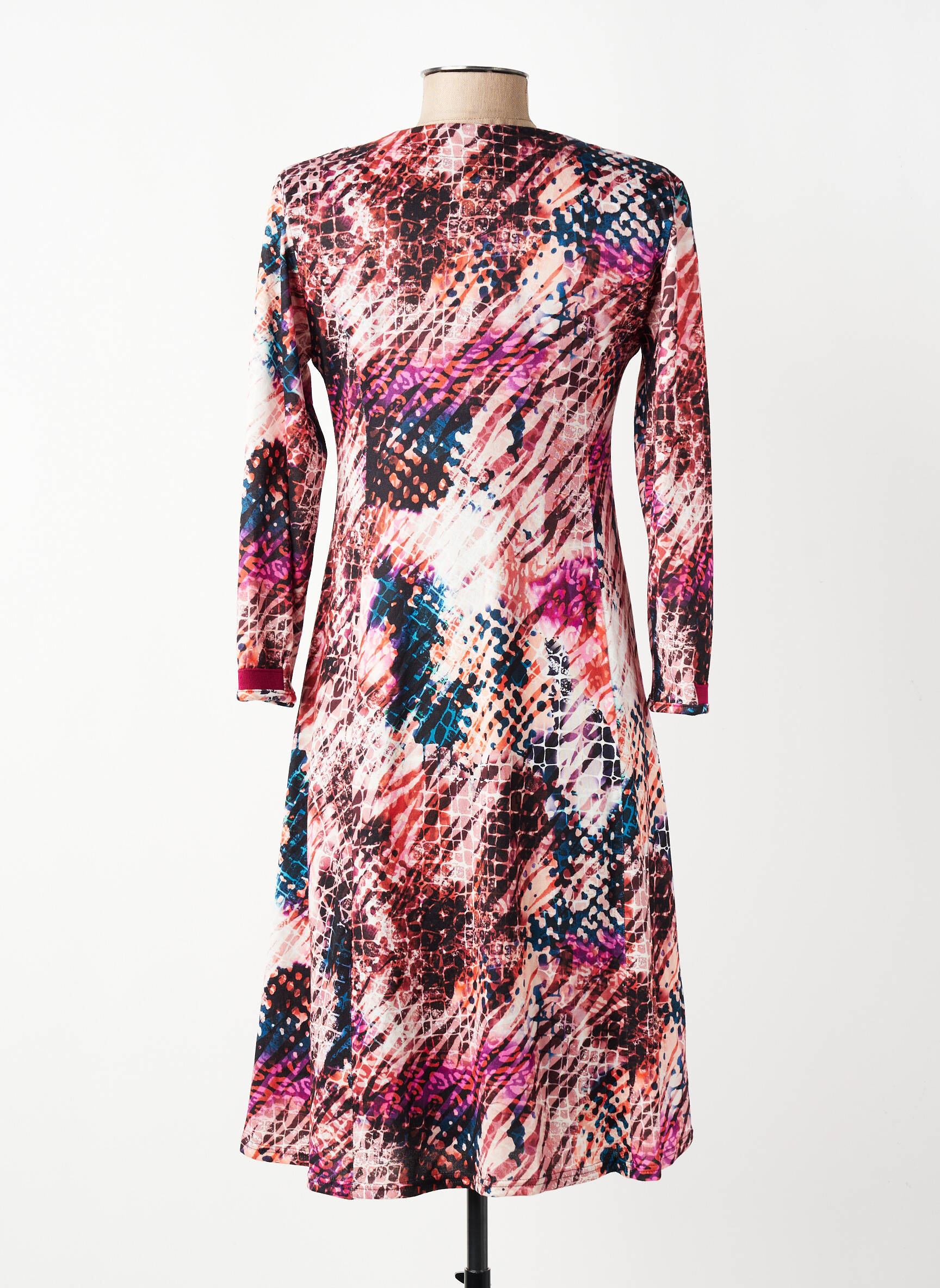 Rochie midi mâneci 3/4 mâneci 3/4 roz GEVANA femeie