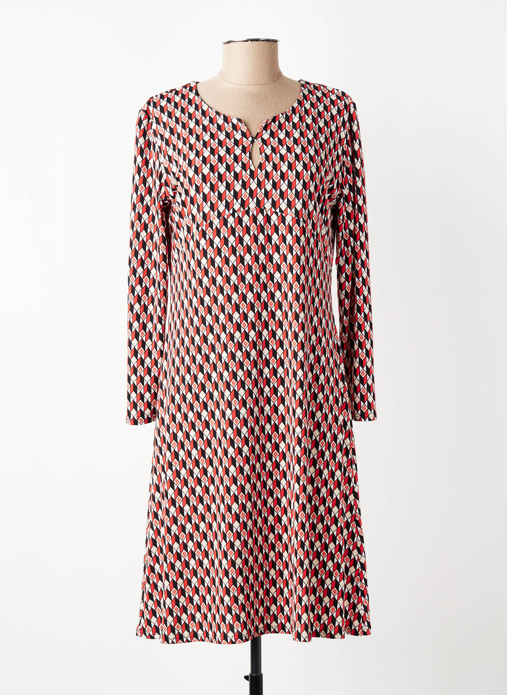 Rochie midi mâneci lungi mâneci lungi portocalie GEVANA femeie