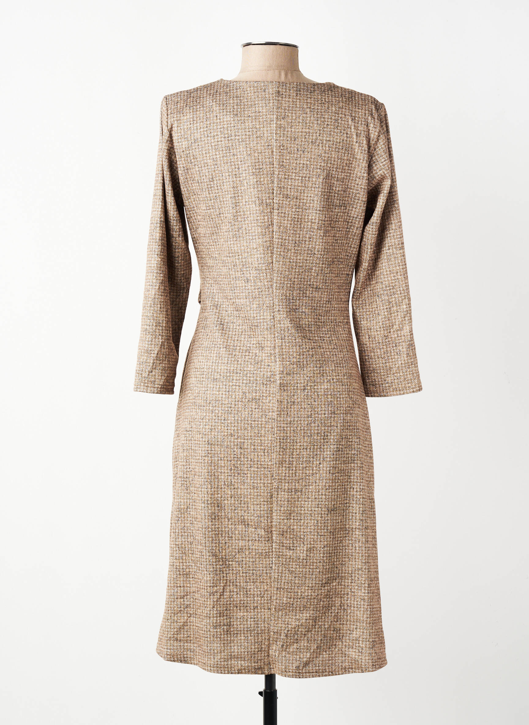 Rochie midi mâneci lungi mâneci lungi bej GEVANA femeie
