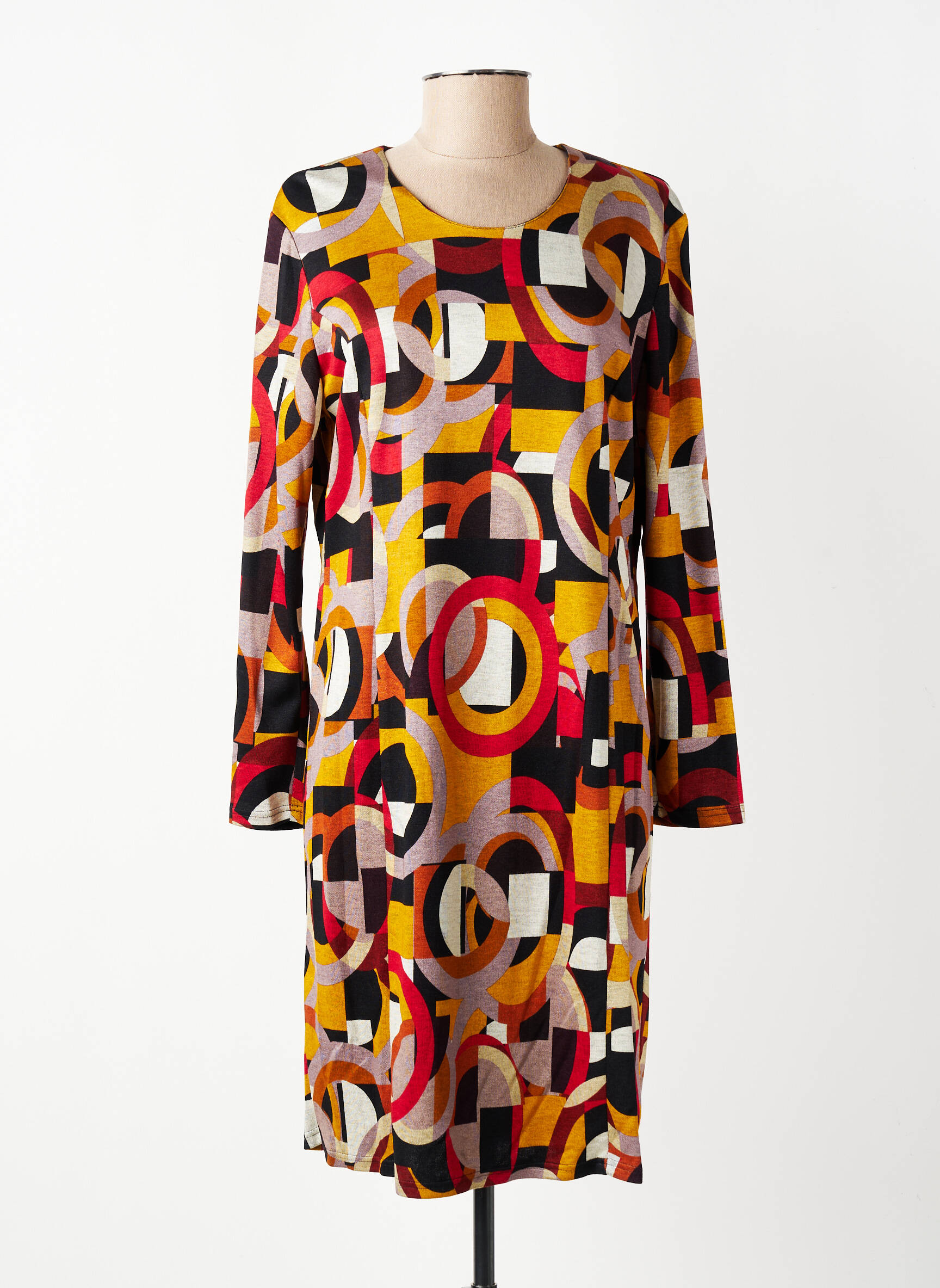 Rochie midi mâneci lungi mâneci lungi galben GEVANA femeie