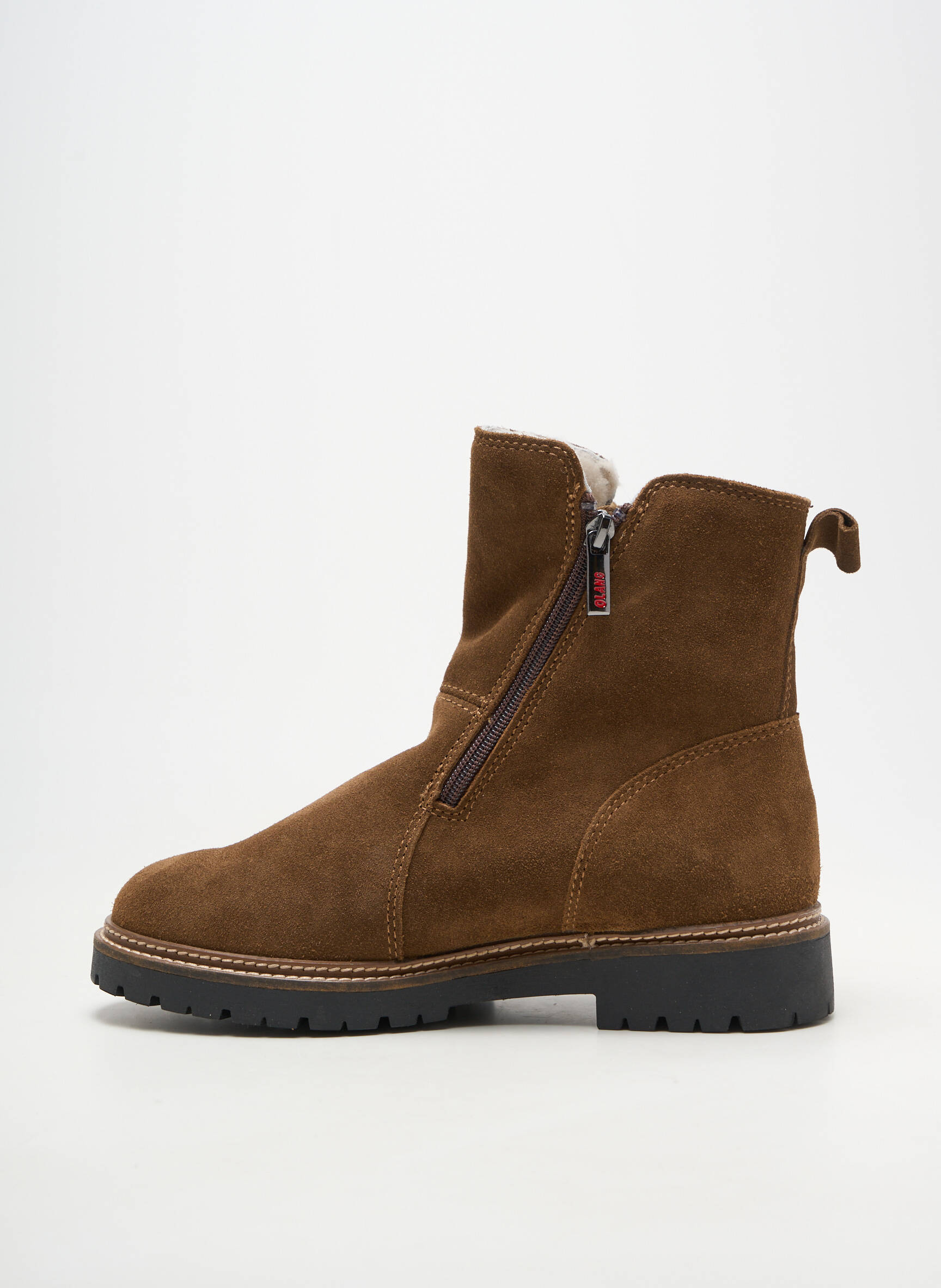 Botine/ghete material neted toc plat până la 3 cm maro OLANG femeie
