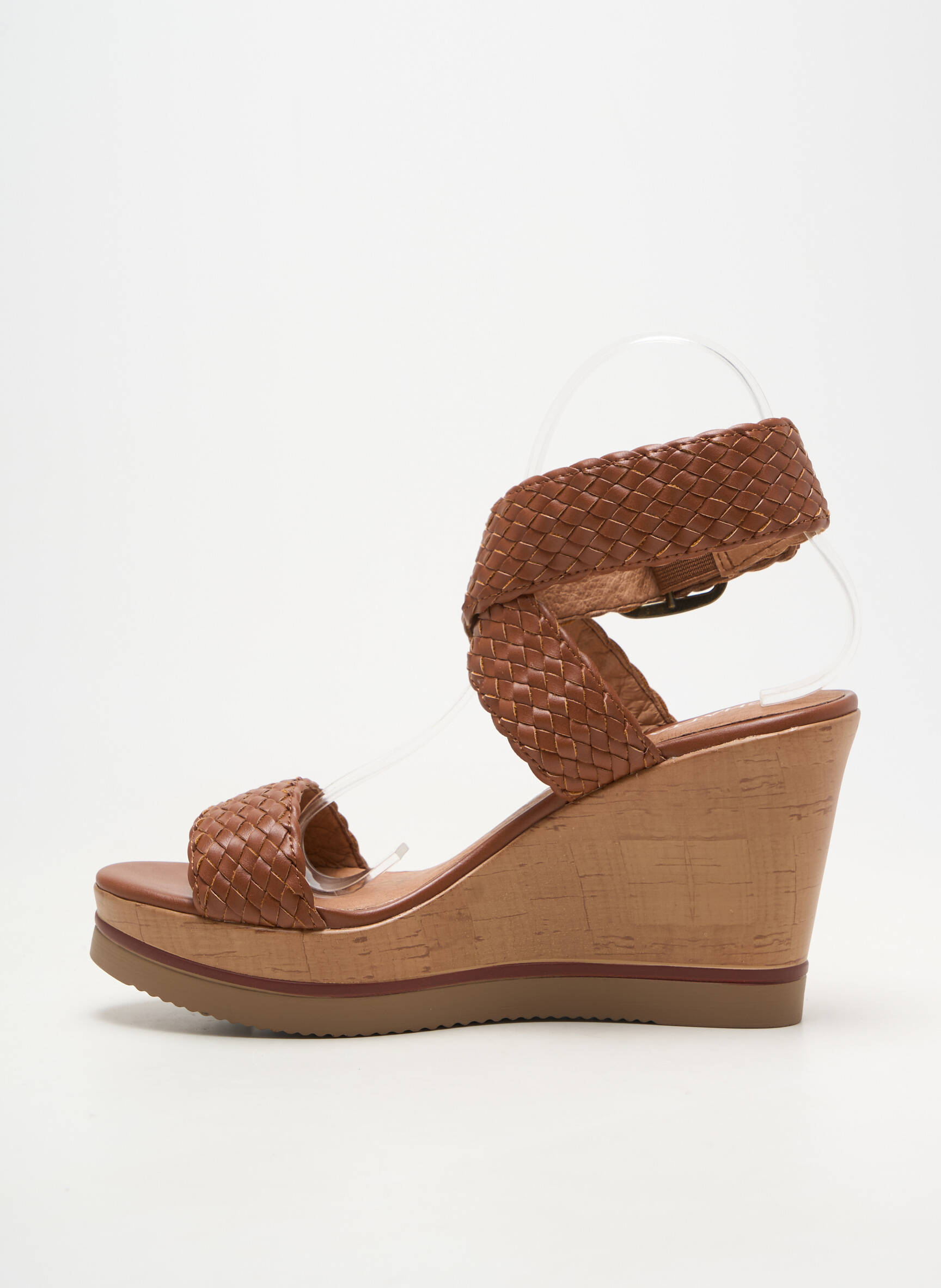 Sandale/pantofi decupați material neted toc de 7 la 9 cm maro CHATTAWAK femeie