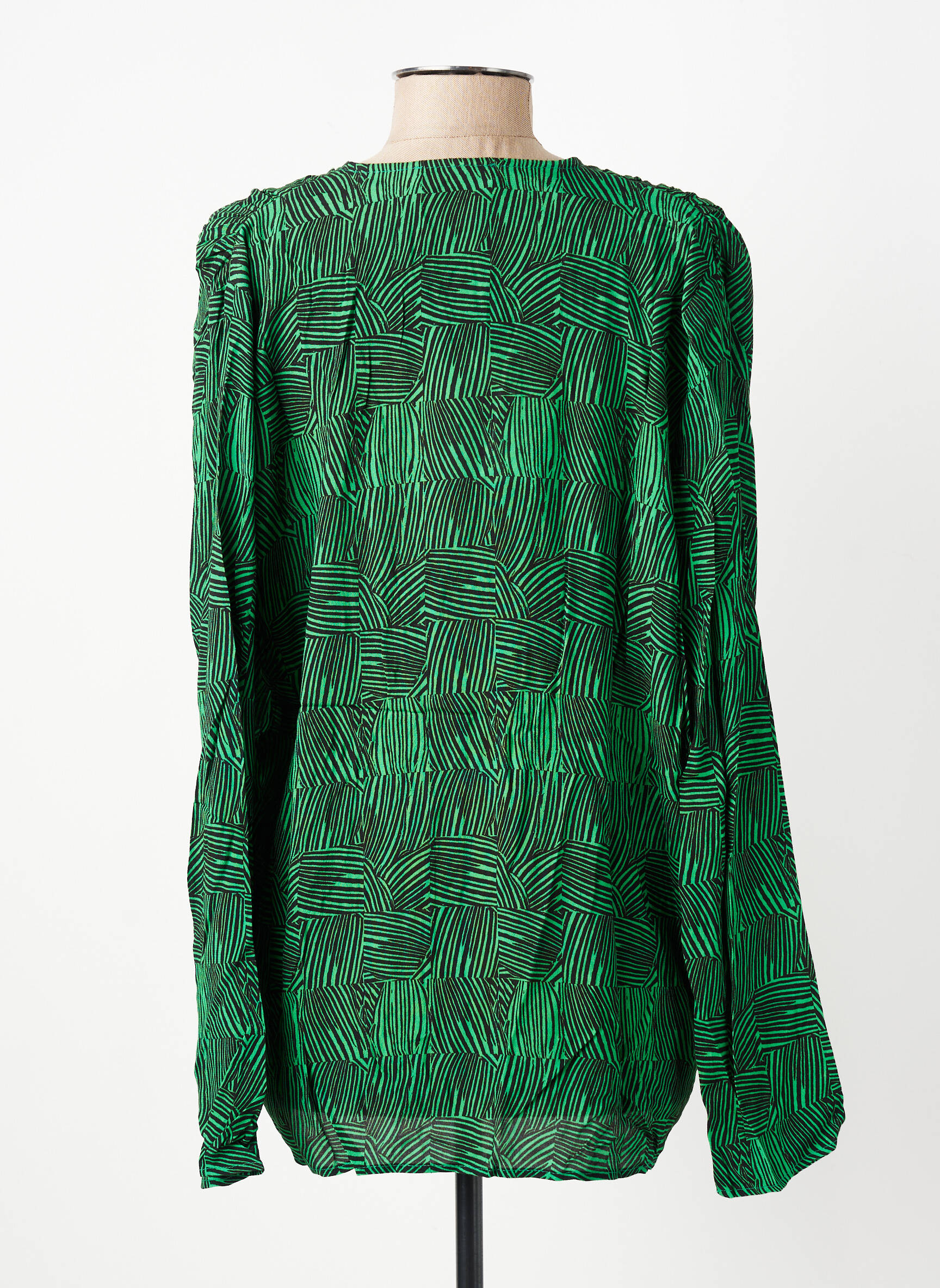 Cămașă croială cambrată mâneci lungi verde ROSEANNA femeie