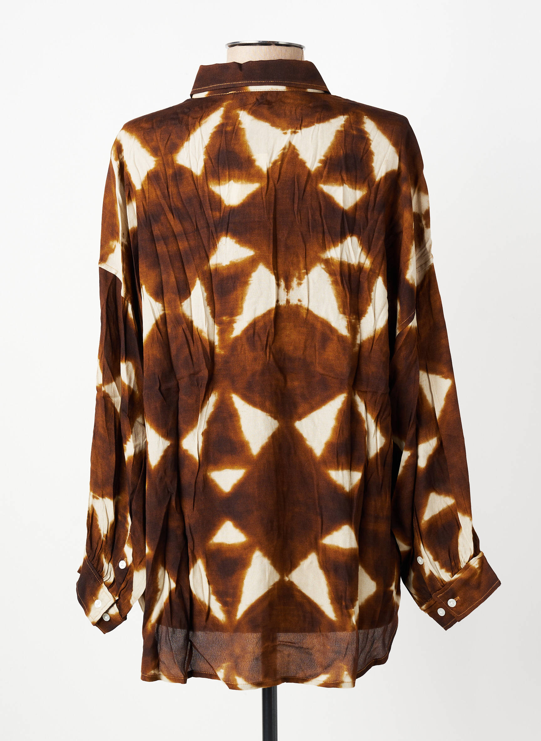 Cămașă țesătură poplin mâneci lungi maro HOD femeie