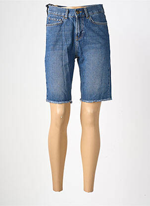 Șort țesătură denim talie înaltă albastru FIVE femeie