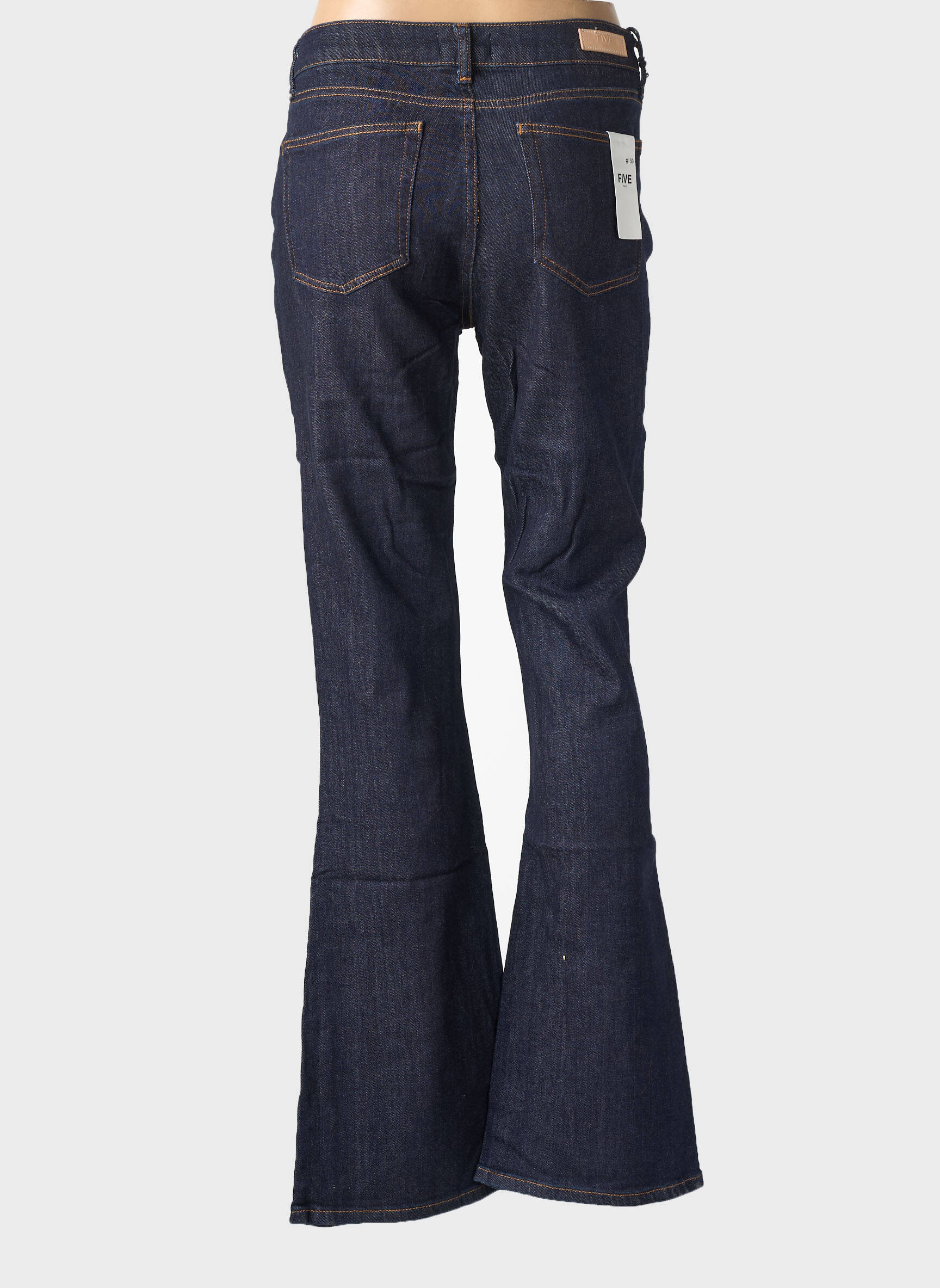 Blugi cu croială evazată selecție denim talie înaltă albastru FIVE femeie