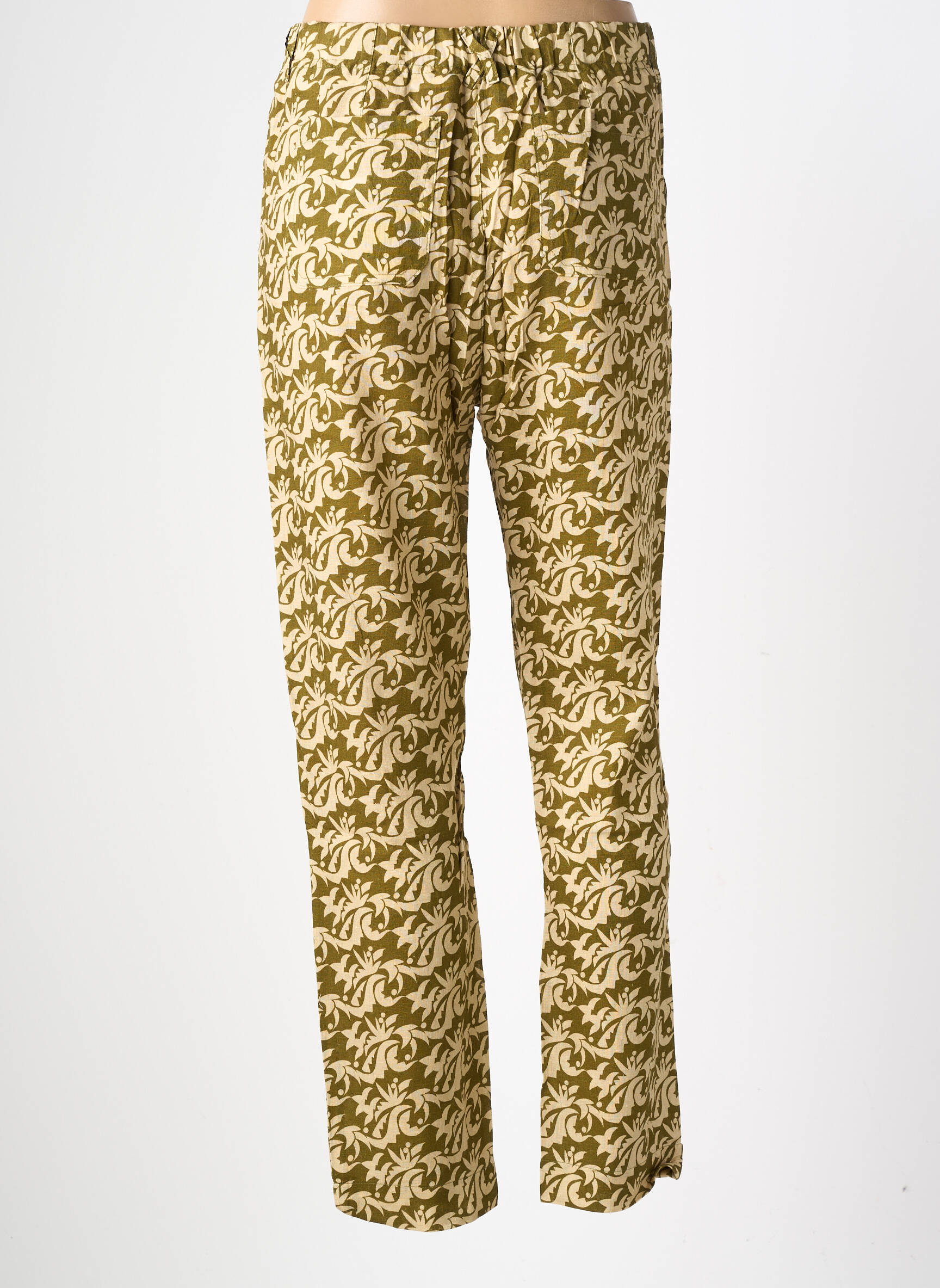 Pantalon slim talie elastică mărime normală verde HOD femeie