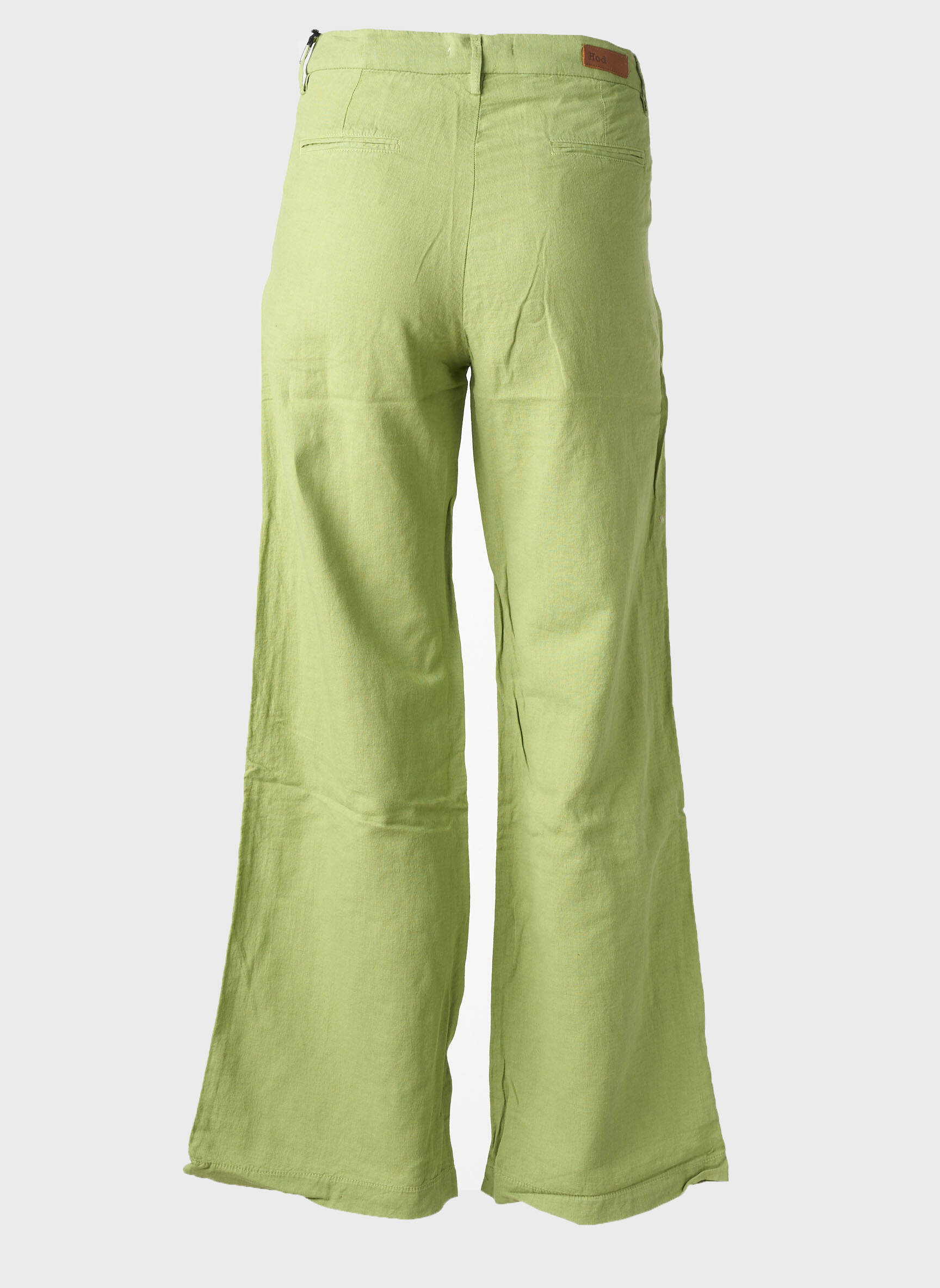 Pantalon chino închidere cu fermoar sub clapetă cu nasturi talie înaltă verde HOD femeie