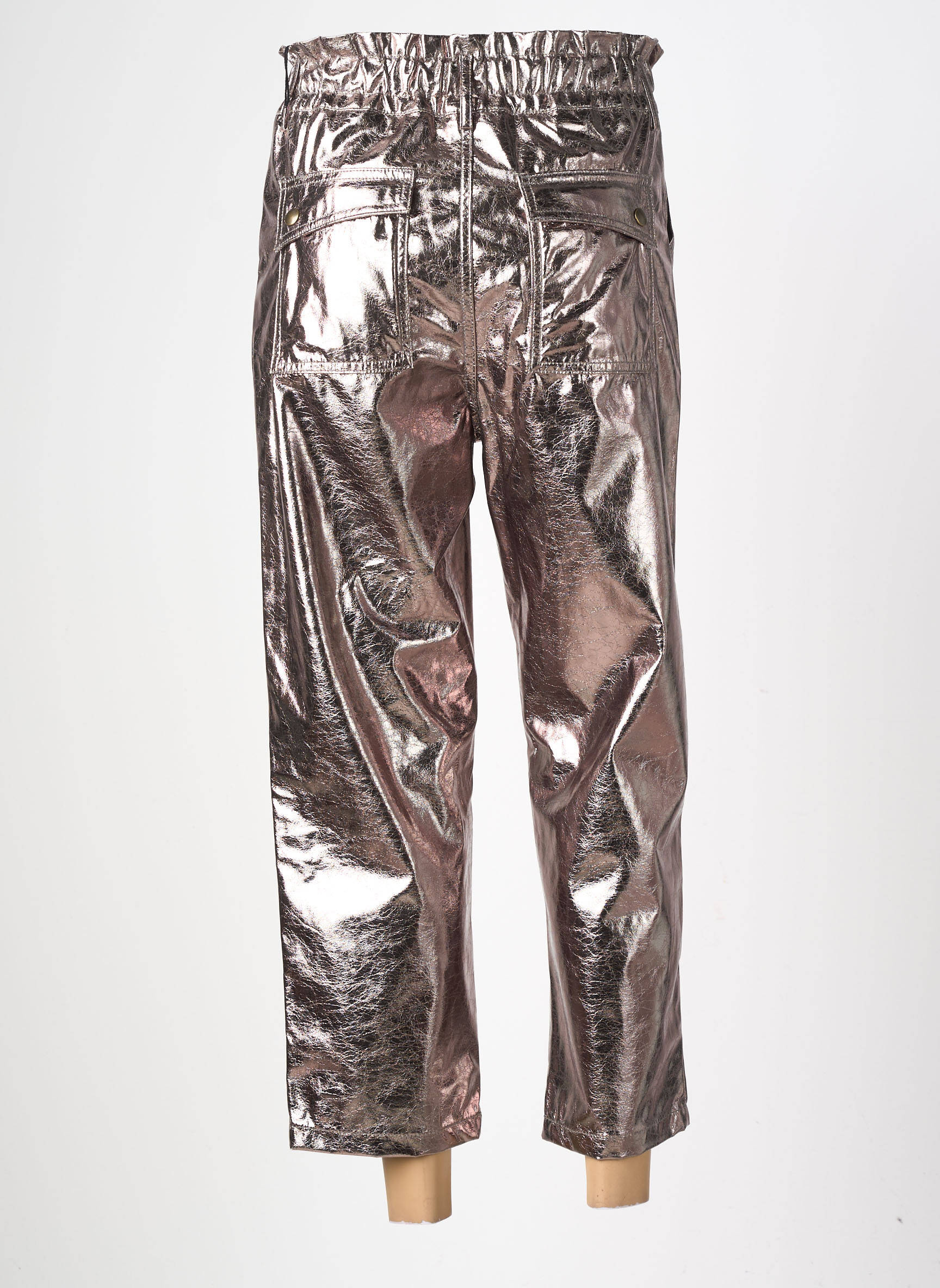 Pantalon slim talie înaltă talie înaltă argintiu HOD femeie