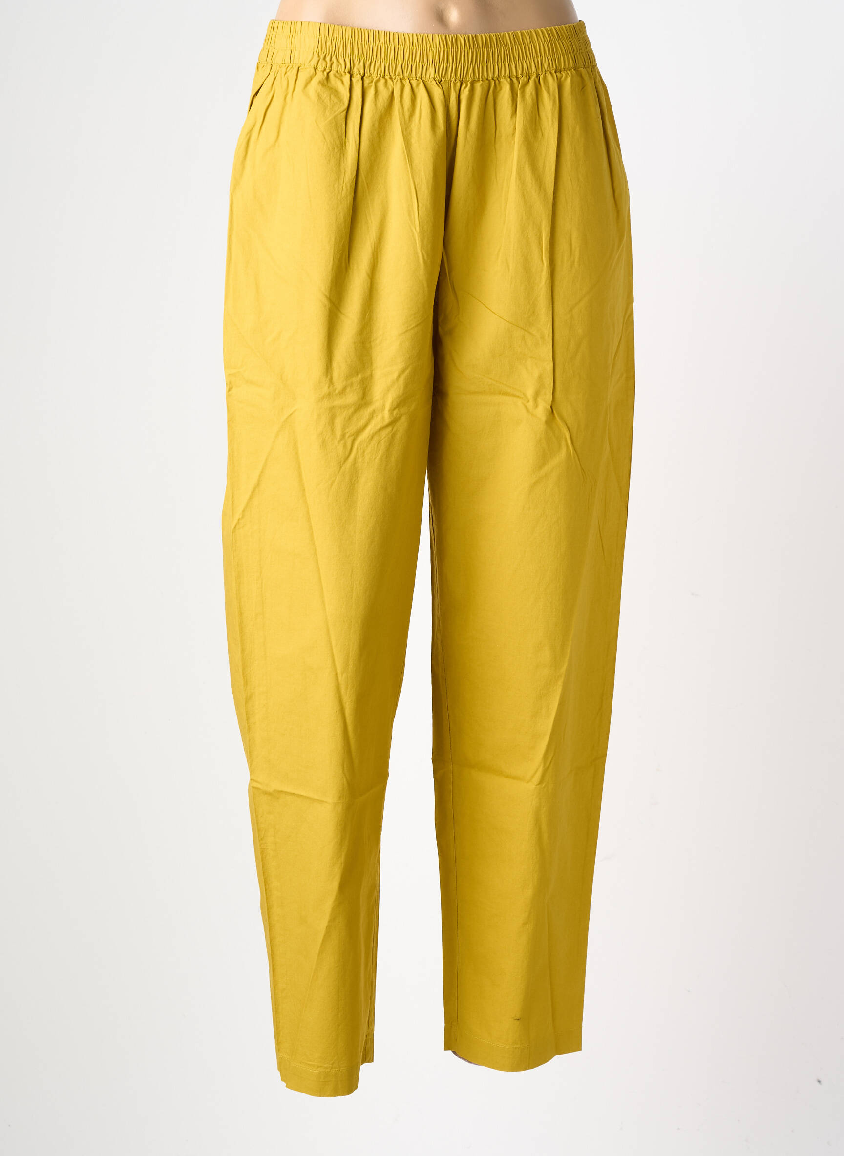 Pantalon slim talie elastică mărime normală galben HOD femeie