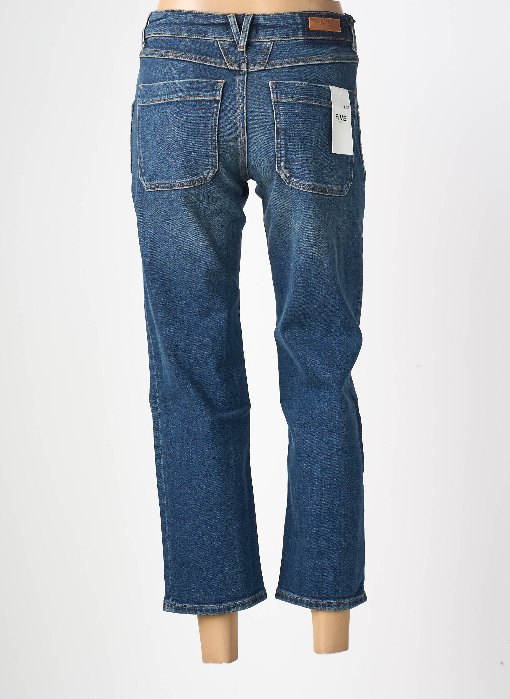 Pantalon 7/8 elasticitate mărime normală albastru FIVE femeie
