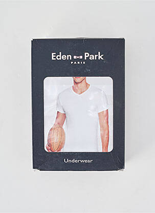 Tricou croială cambrată mâneci scurte alb EDEN PARK bărbat