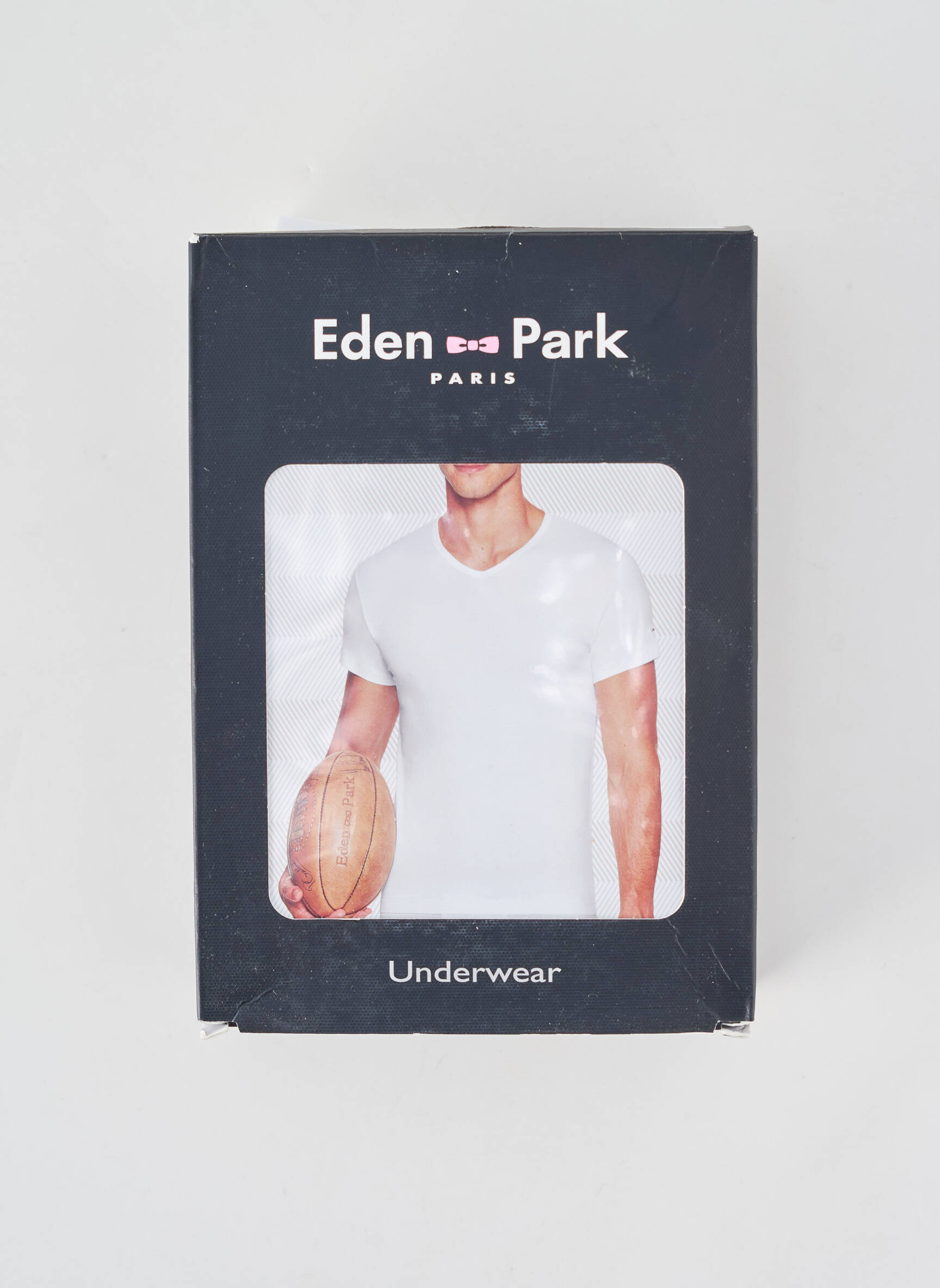 Tricou croială cambrată mâneci scurte alb EDEN PARK bărbat
