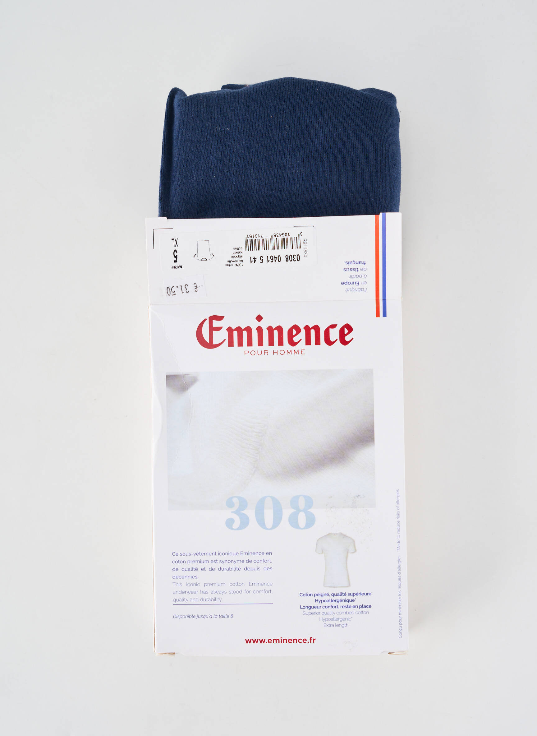 Tricou croială cambrată mâneci scurte albastru EMINENCE bărbat