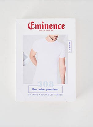 Tricou croială cambrată mâneci scurte alb EMINENCE bărbat