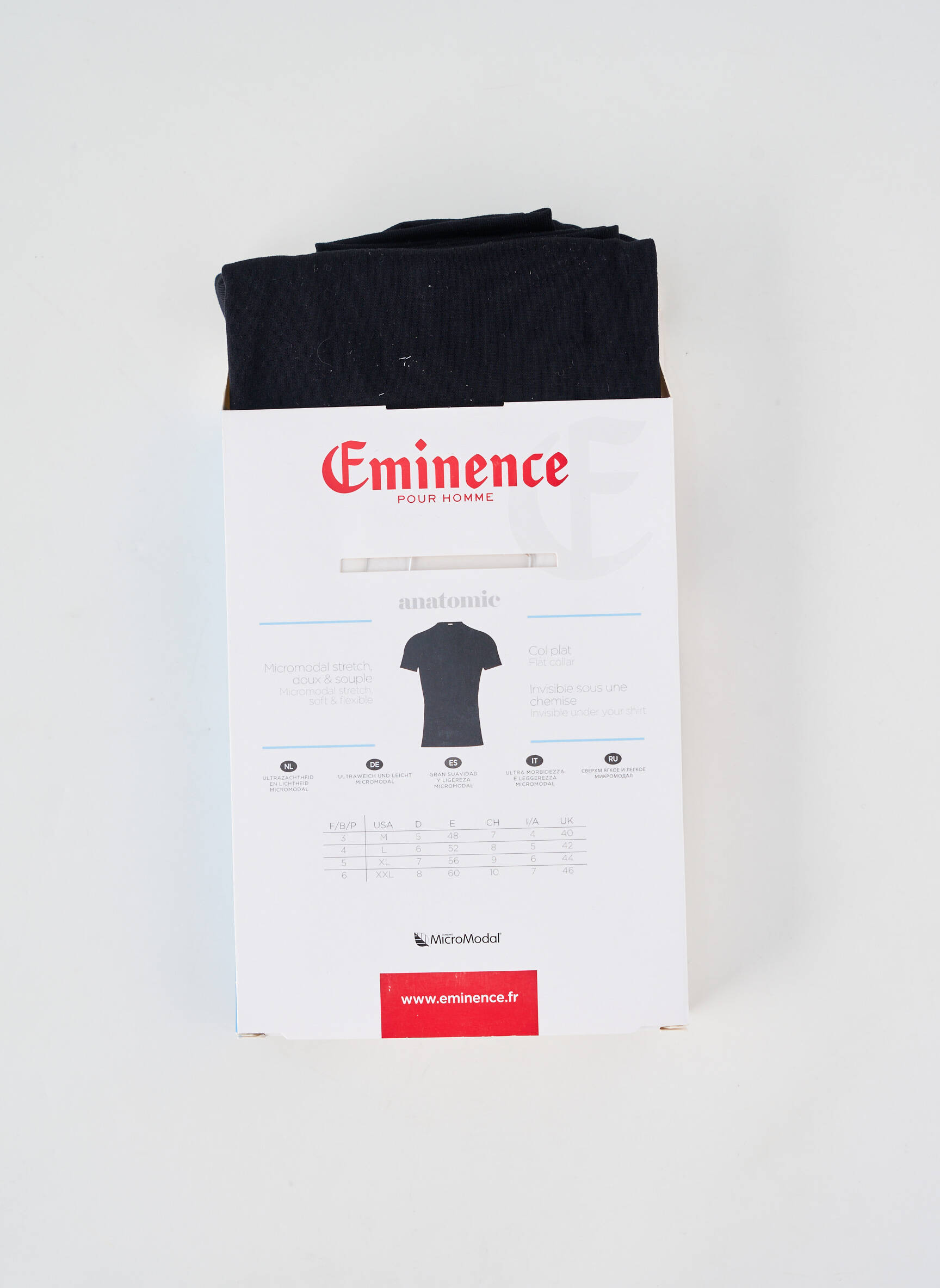 Tricou croială cambrată mâneci scurte negru EMINENCE bărbat
