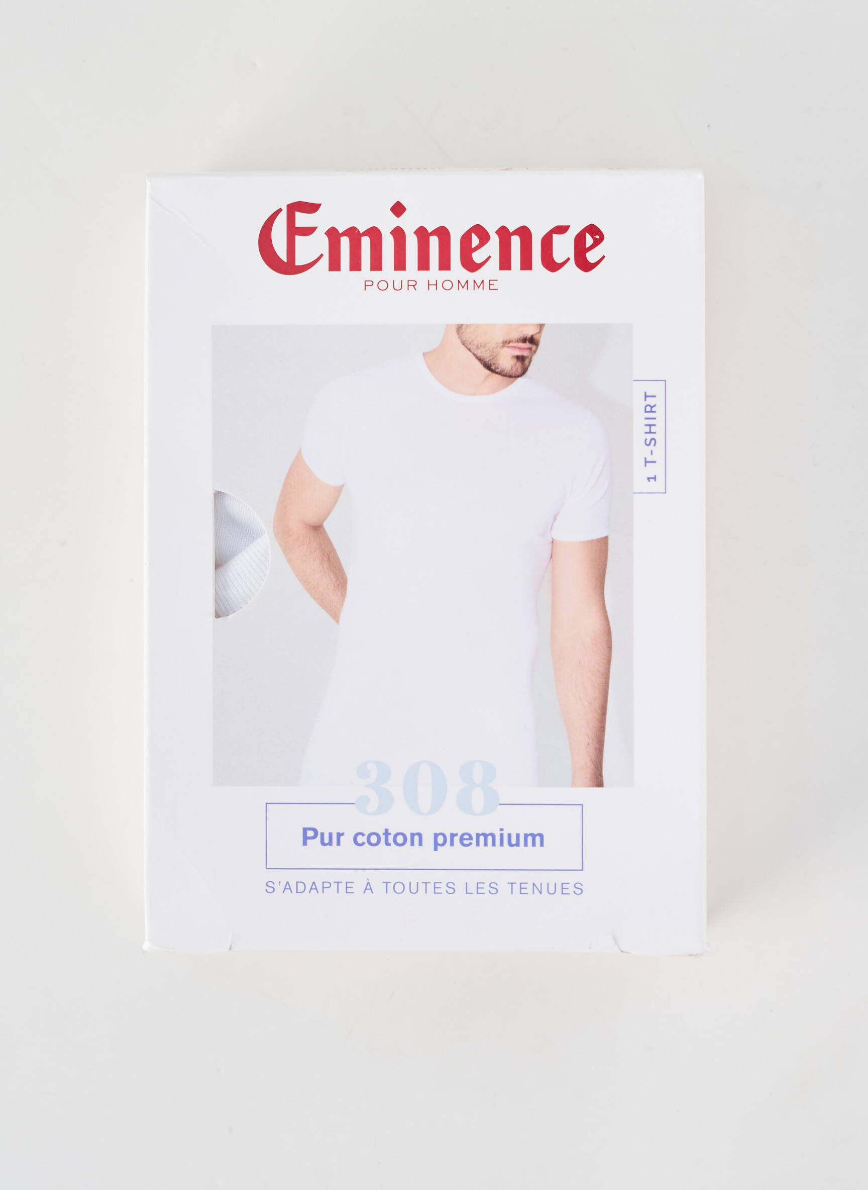 Tricou croială cambrată mâneci scurte alb EMINENCE bărbat