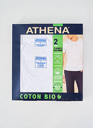 Tricou croială cambrată mâneci scurte alb ATHENA bărbat