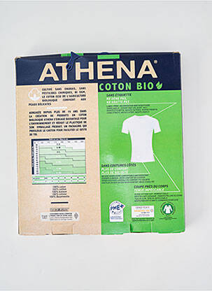 Tricou croială cambrată mâneci scurte alb ATHENA bărbat