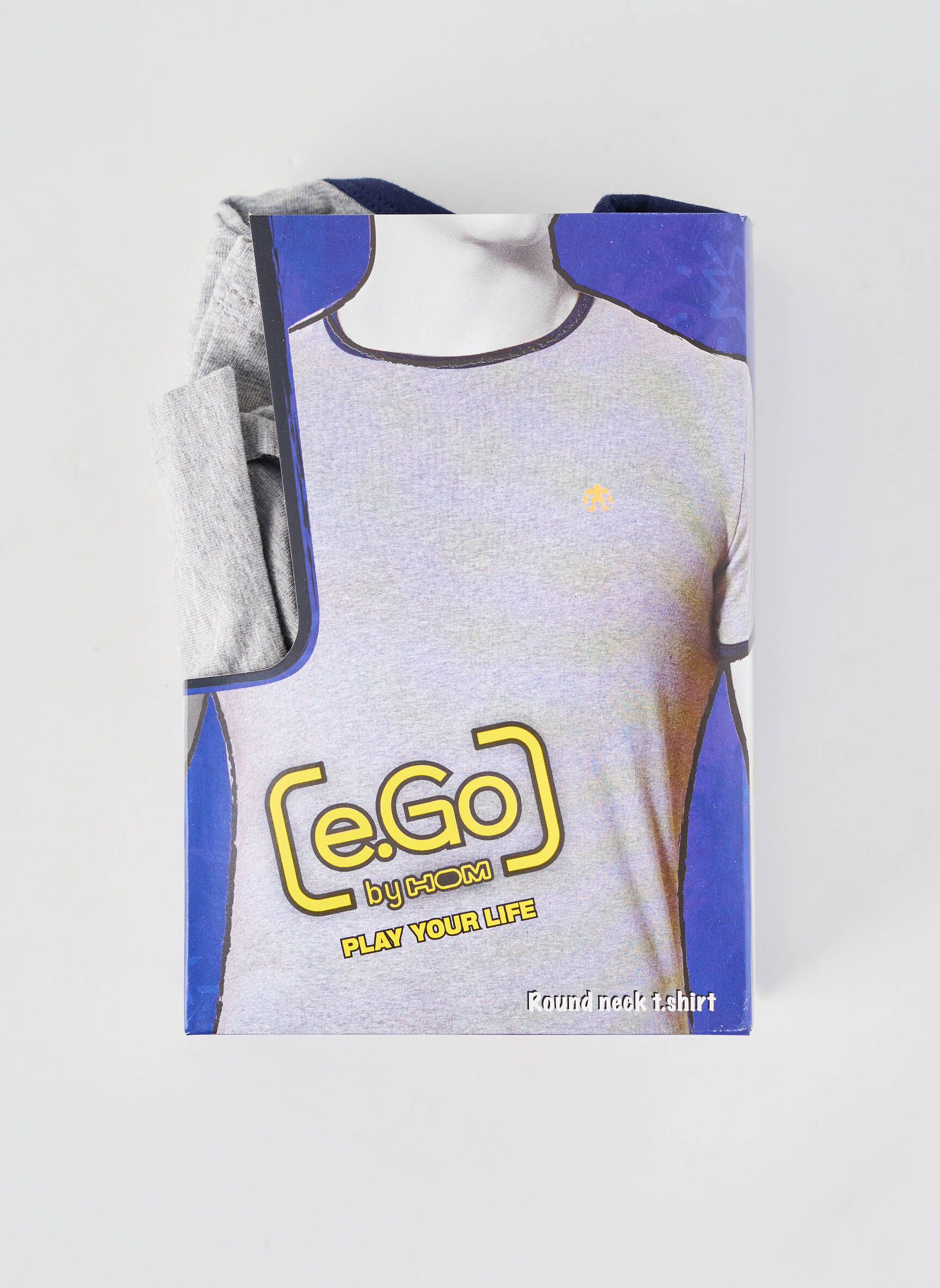 Tricou broderie mâneci scurte gri E.GO bărbat