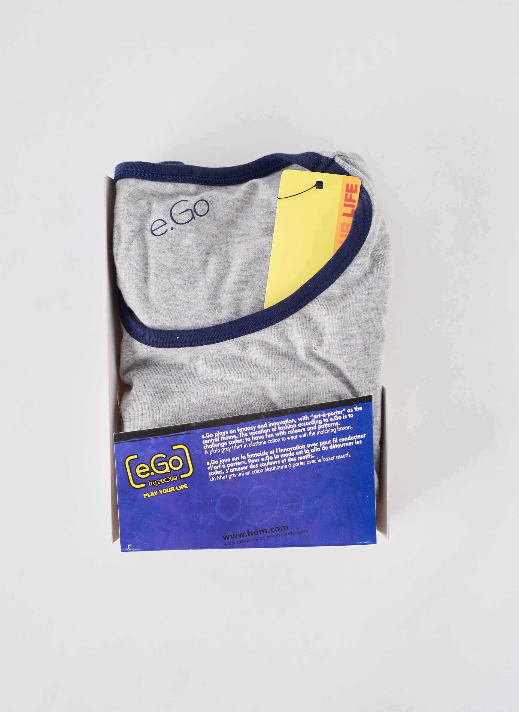 Tricou broderie mâneci scurte gri E.GO bărbat