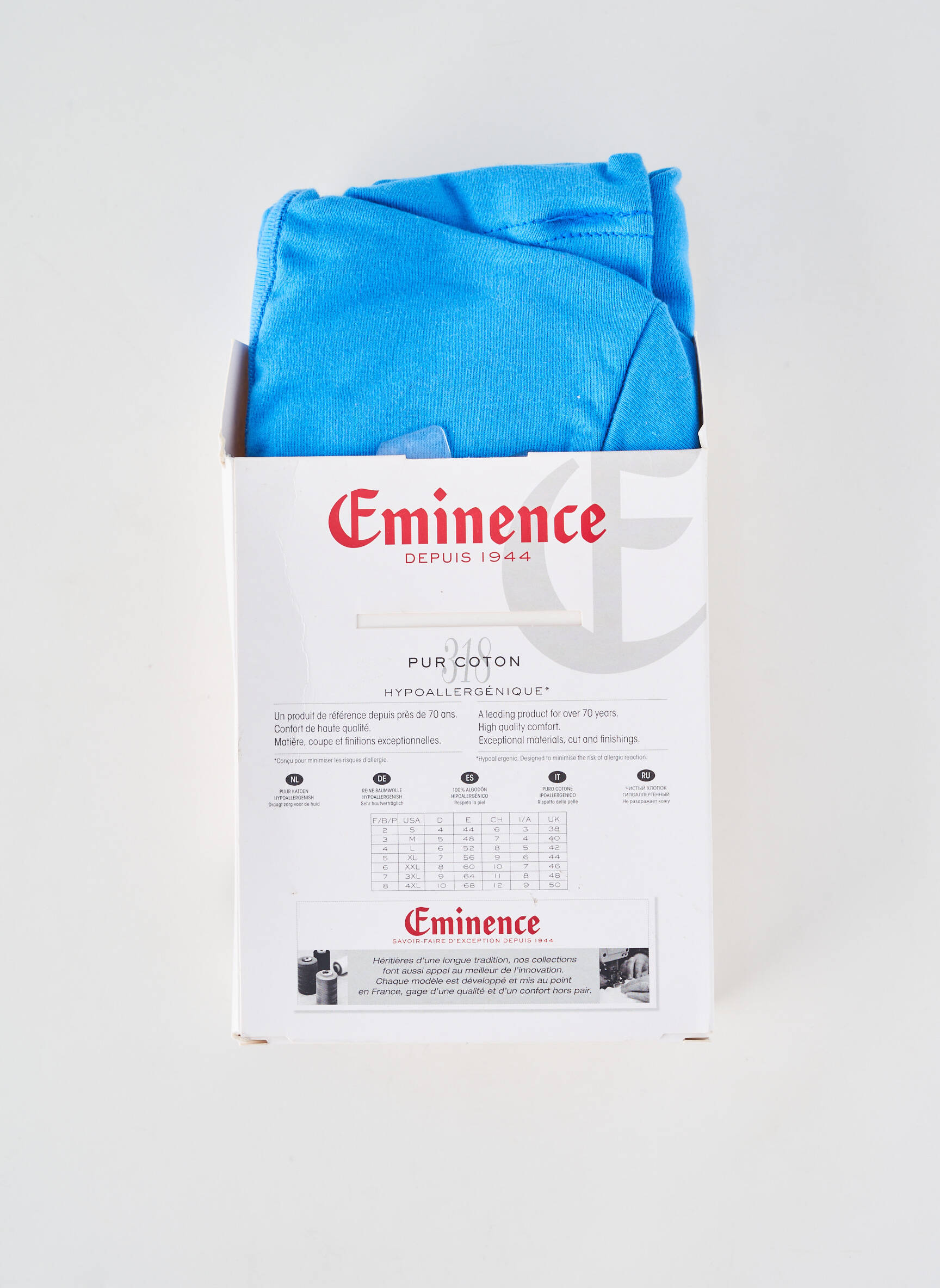 Tricou croială cambrată mâneci scurte albastru EMINENCE bărbat