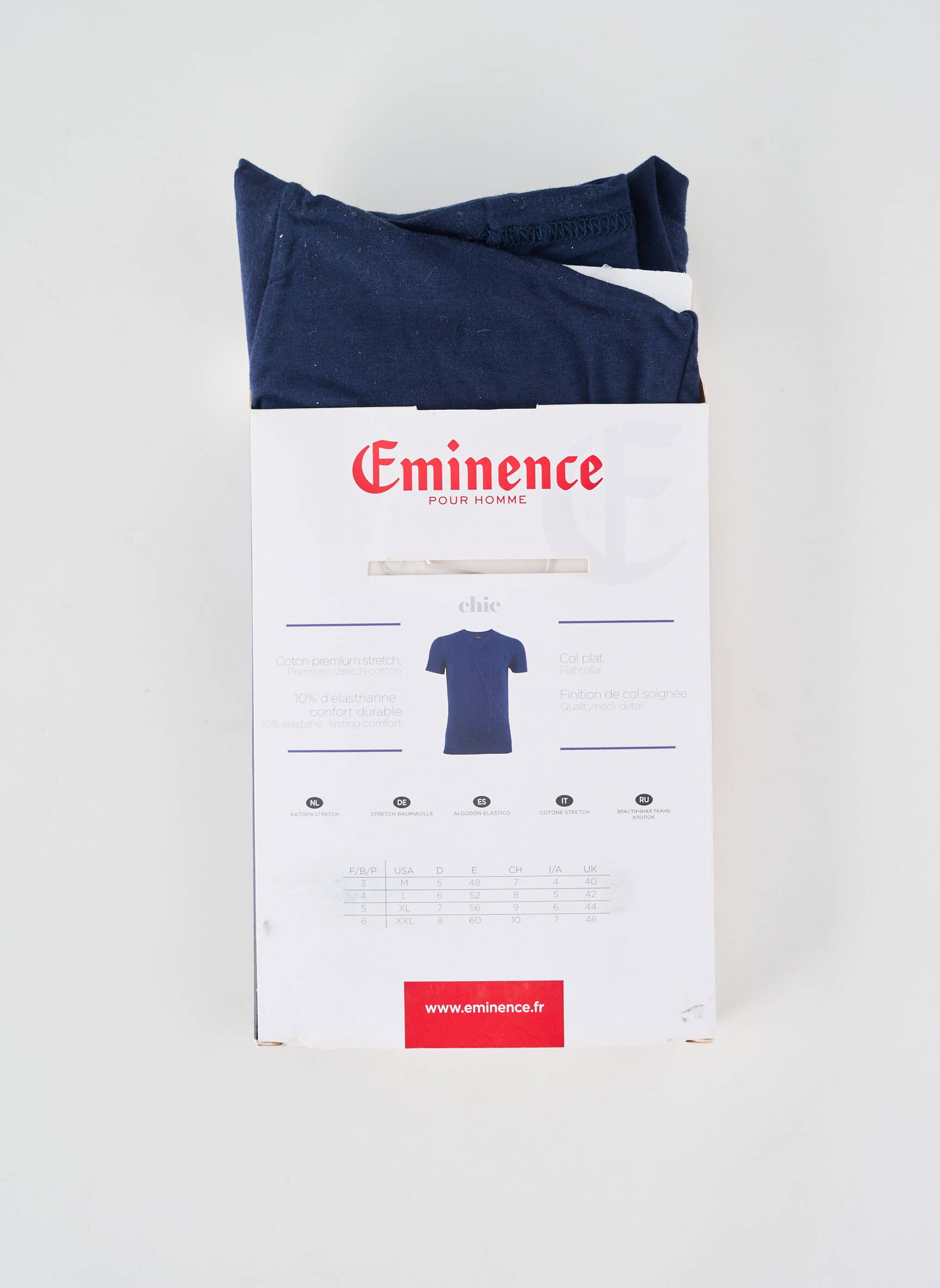 Tricou croială cambrată mâneci scurte albastru EMINENCE bărbat