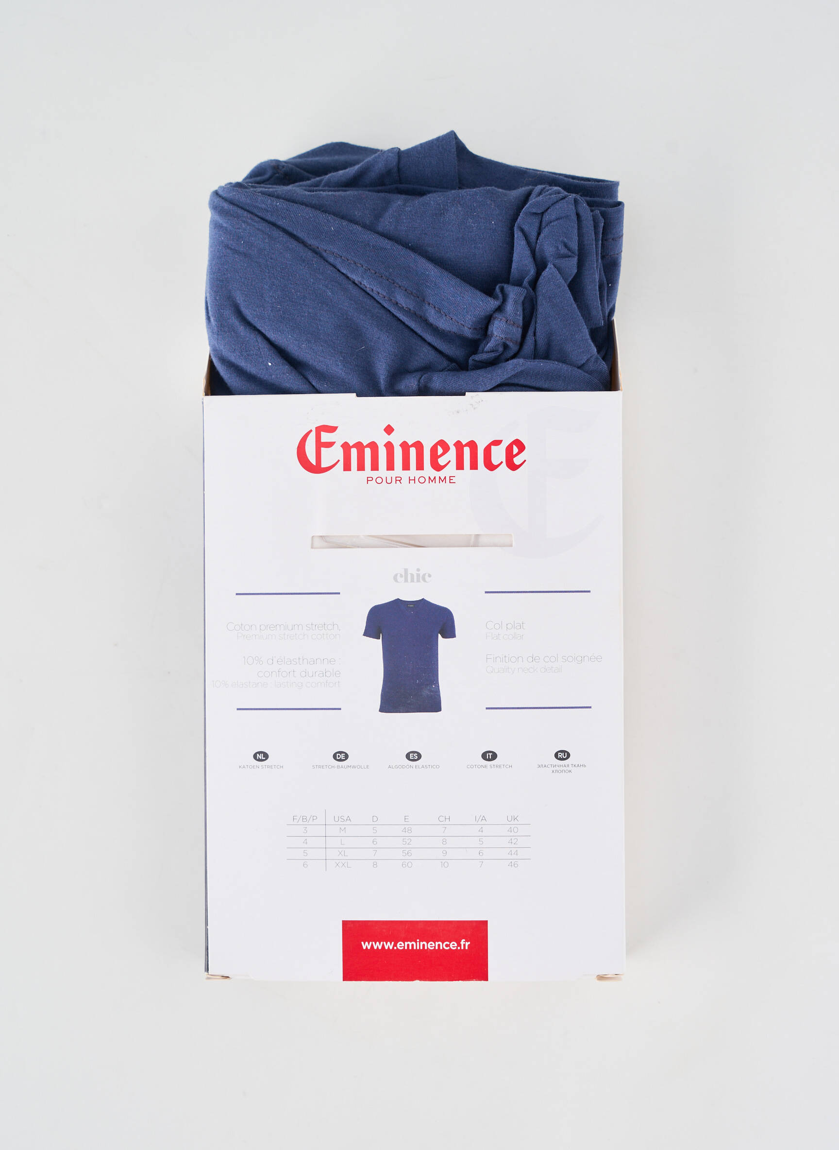Tricou croială cambrată mâneci scurte albastru EMINENCE bărbat