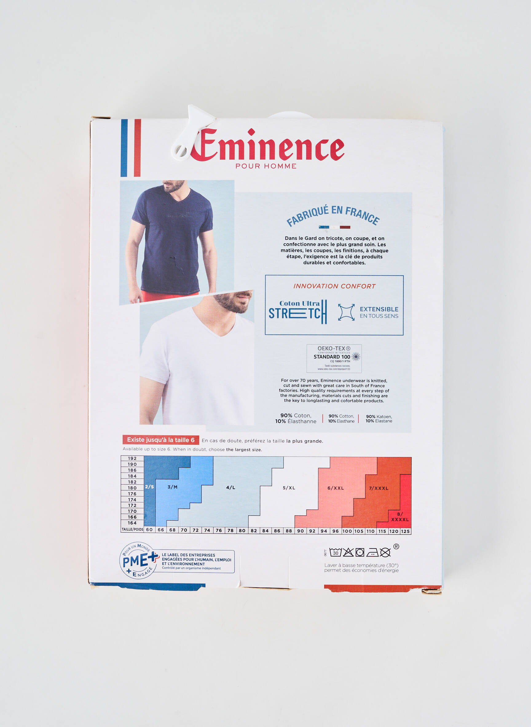 Tricou croială cambrată mâneci scurte albastru EMINENCE bărbat