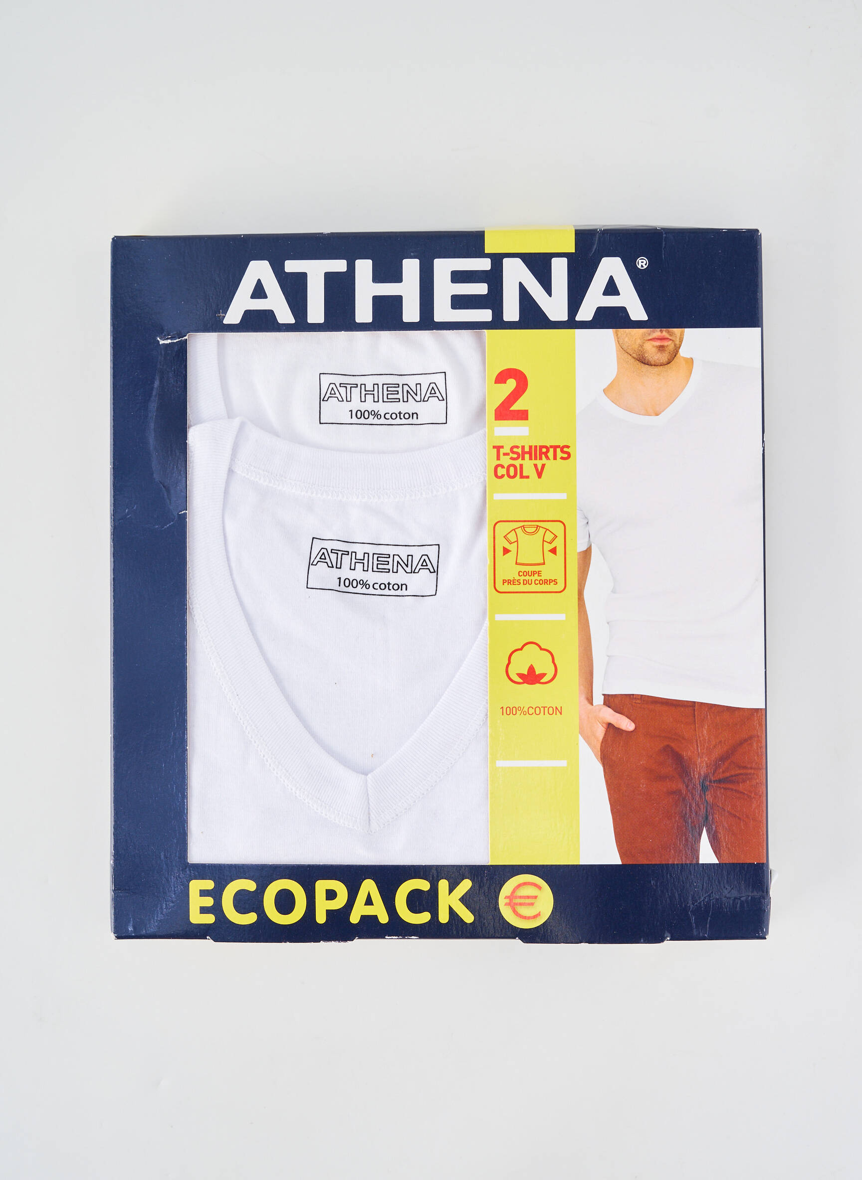 Tricou elasticitate mâneci scurte alb ATHENA bărbat
