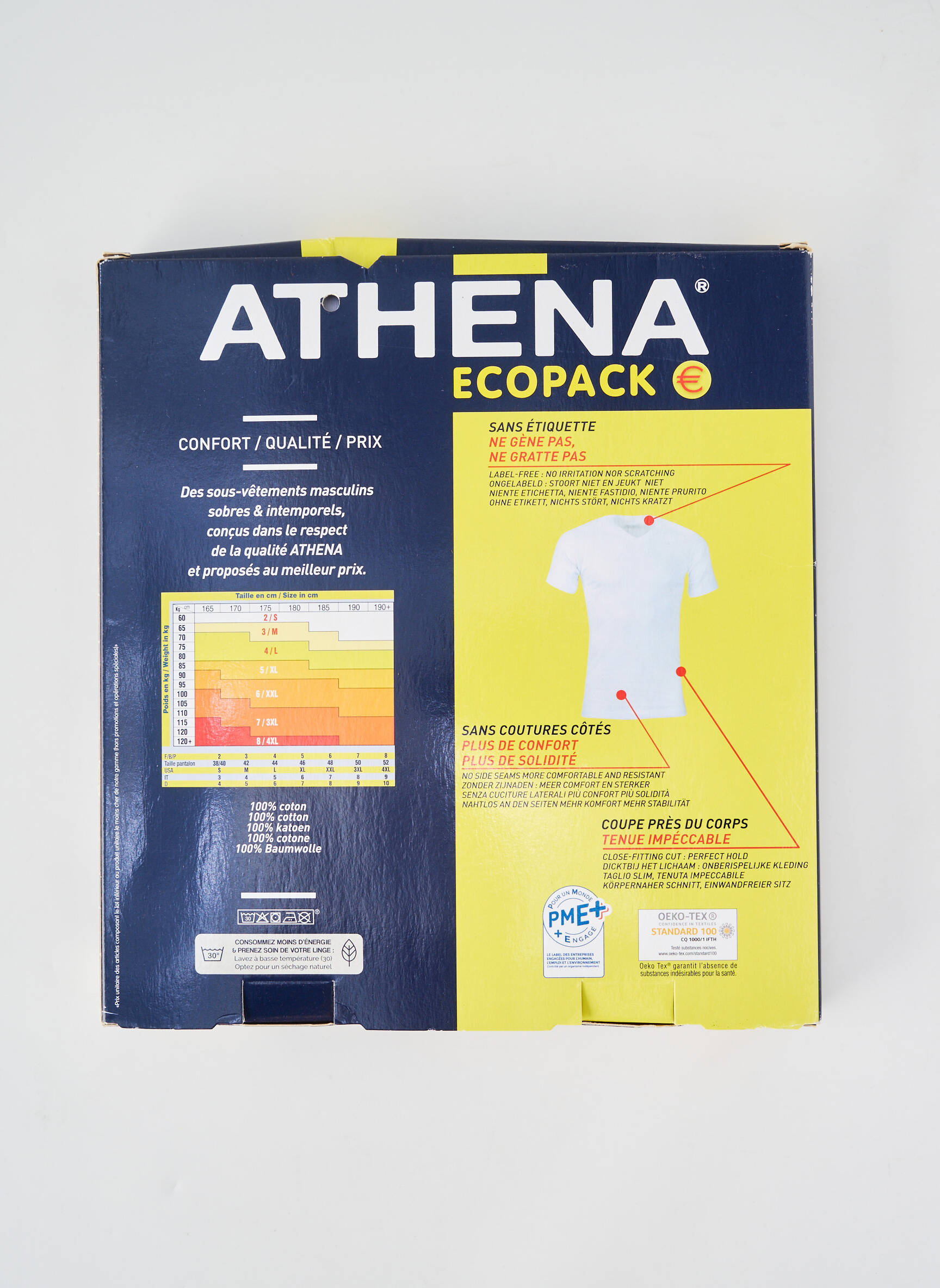Tricou elasticitate mâneci scurte alb ATHENA bărbat