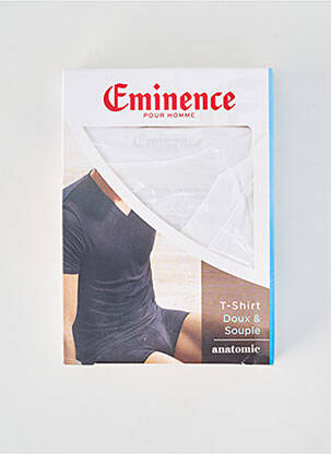 Tricou croială cambrată mâneci scurte alb EMINENCE bărbat