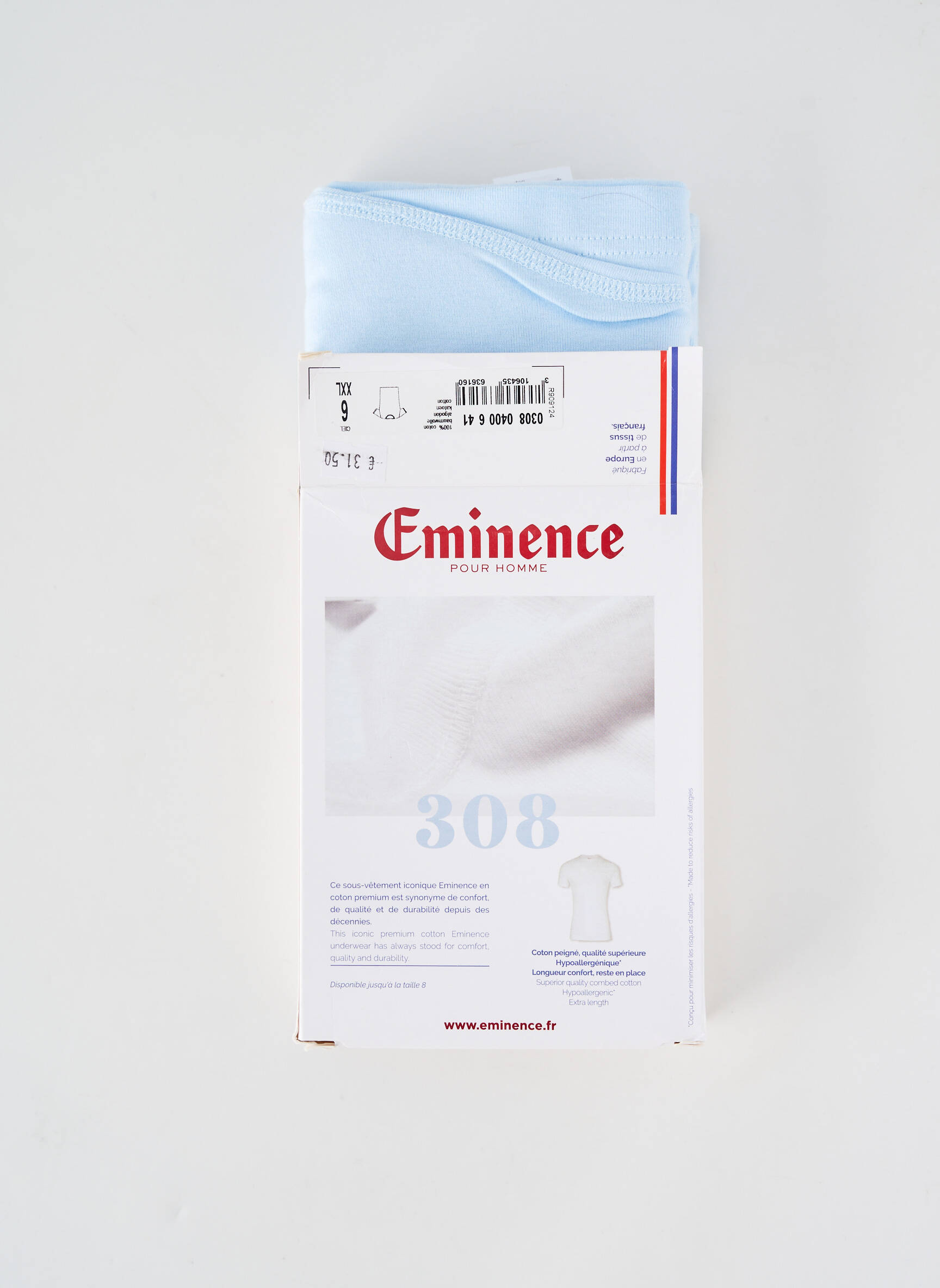 Tricou croială cambrată mâneci scurte albastru EMINENCE bărbat