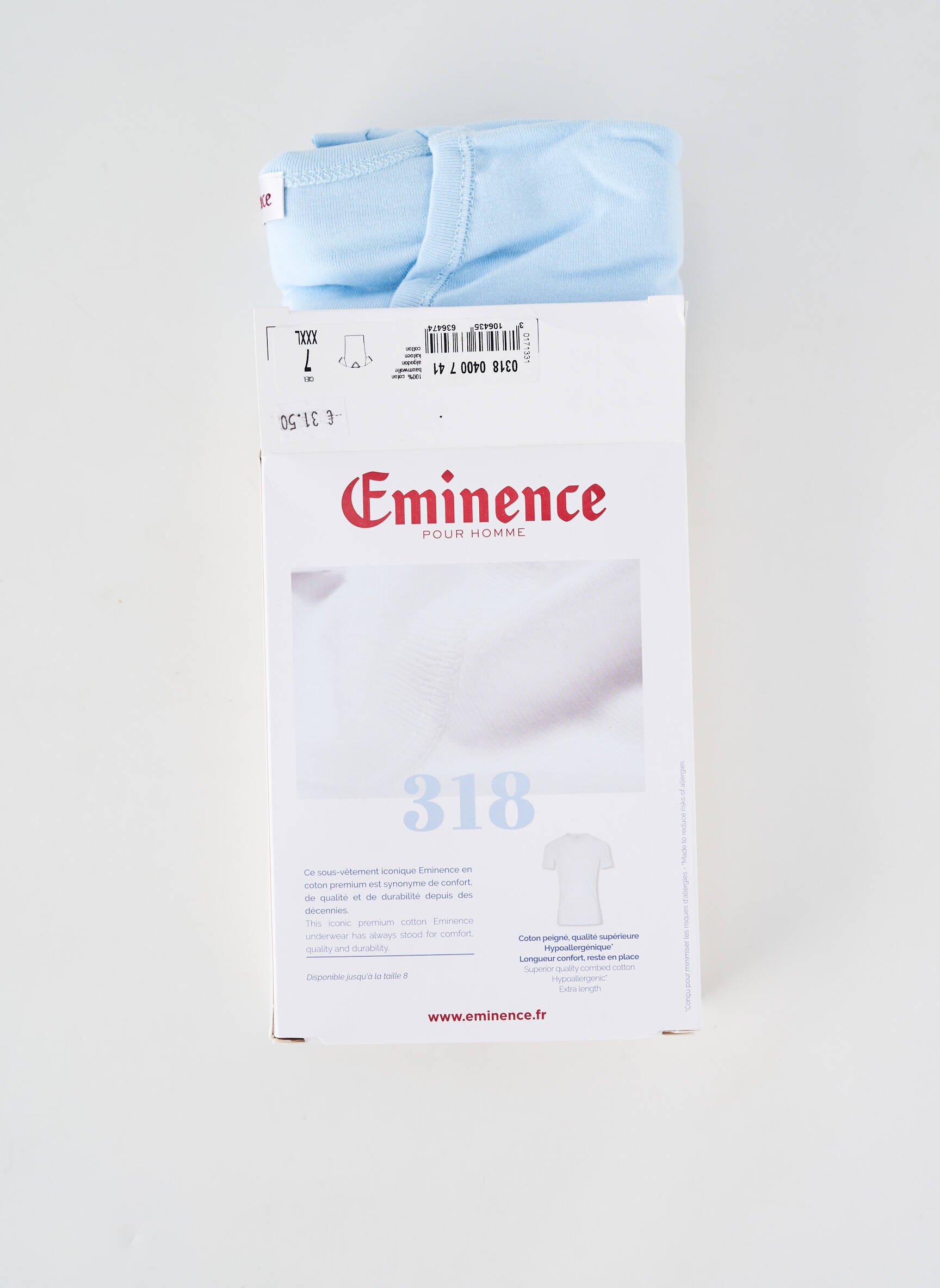 Tricou croială cambrată mâneci scurte albastru EMINENCE bărbat