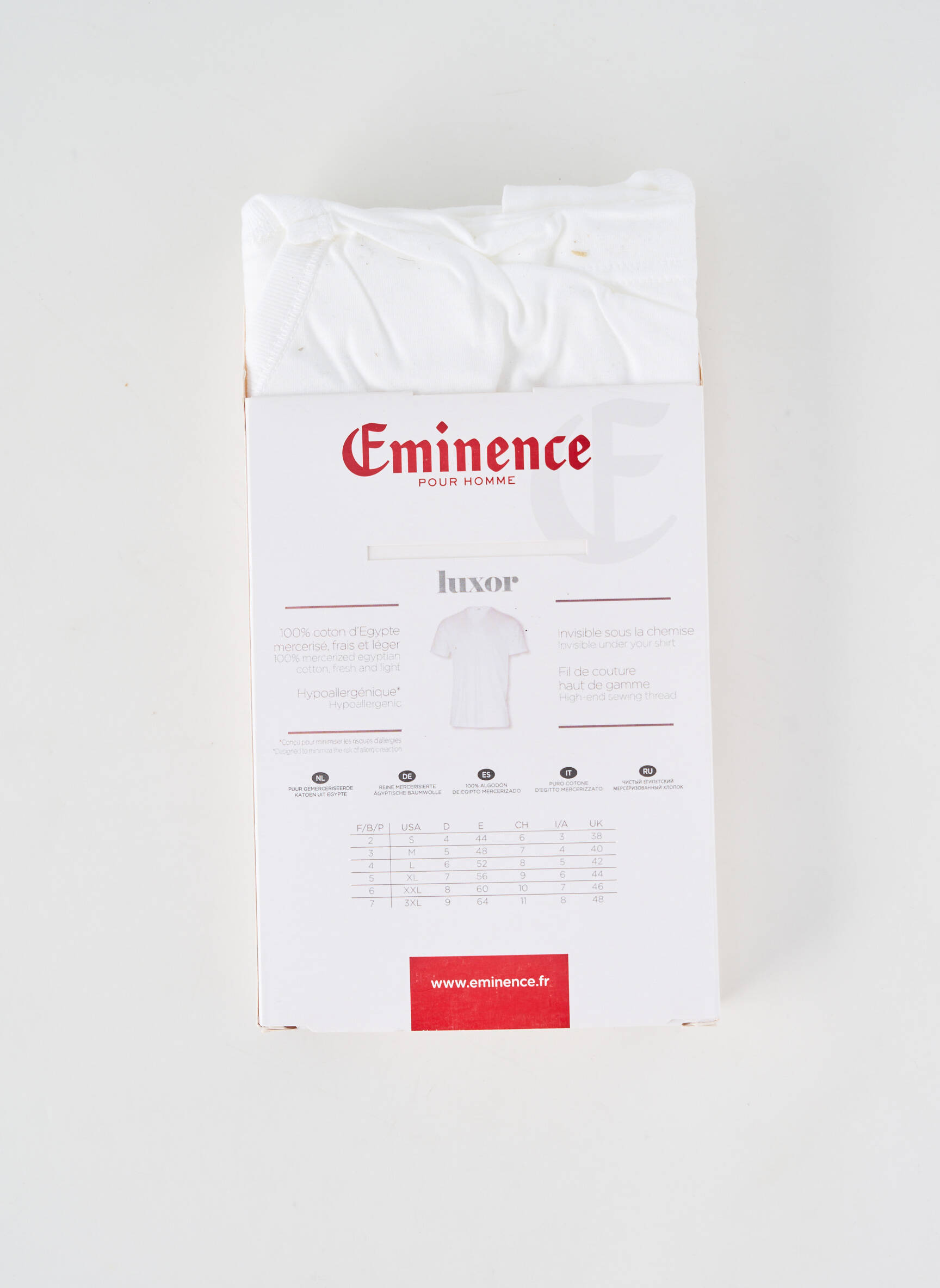 Tricou elasticitate mâneci scurte alb EMINENCE bărbat