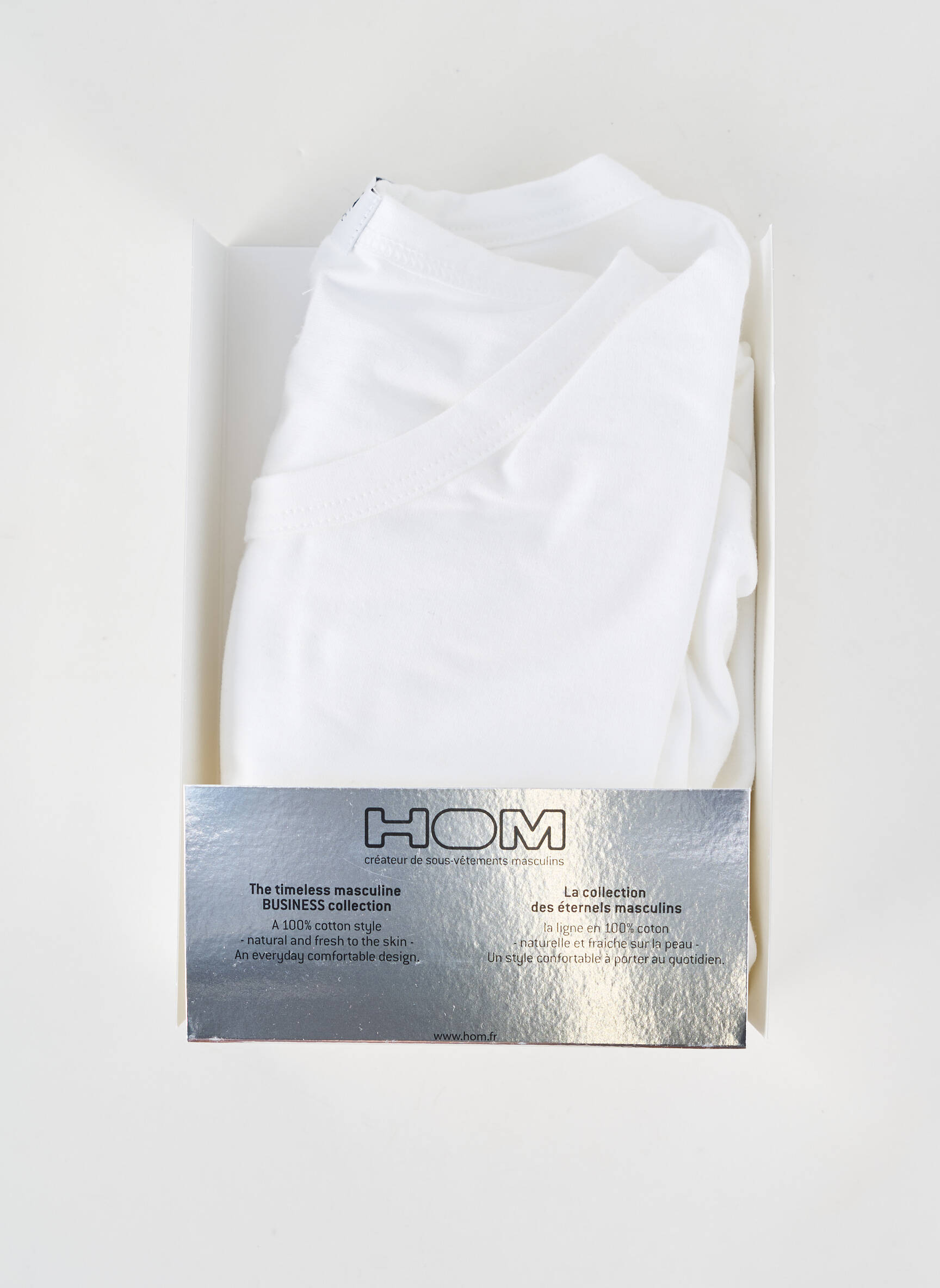 Tricou croială cambrată mâneci scurte alb HOM bărbat