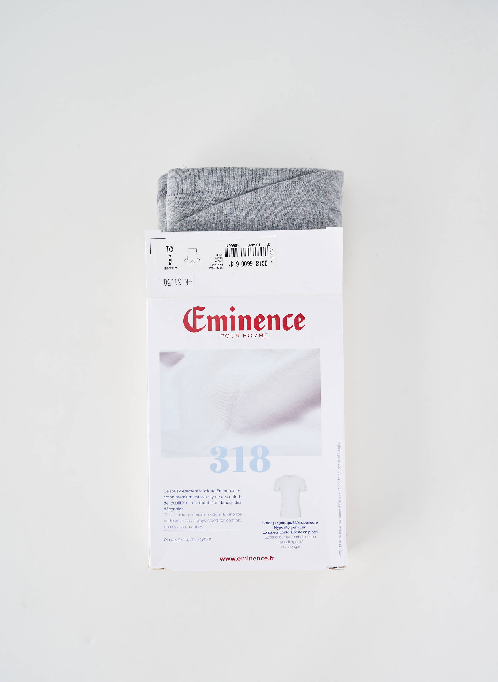 Tricou țesătură melanj mâneci scurte gri EMINENCE bărbat