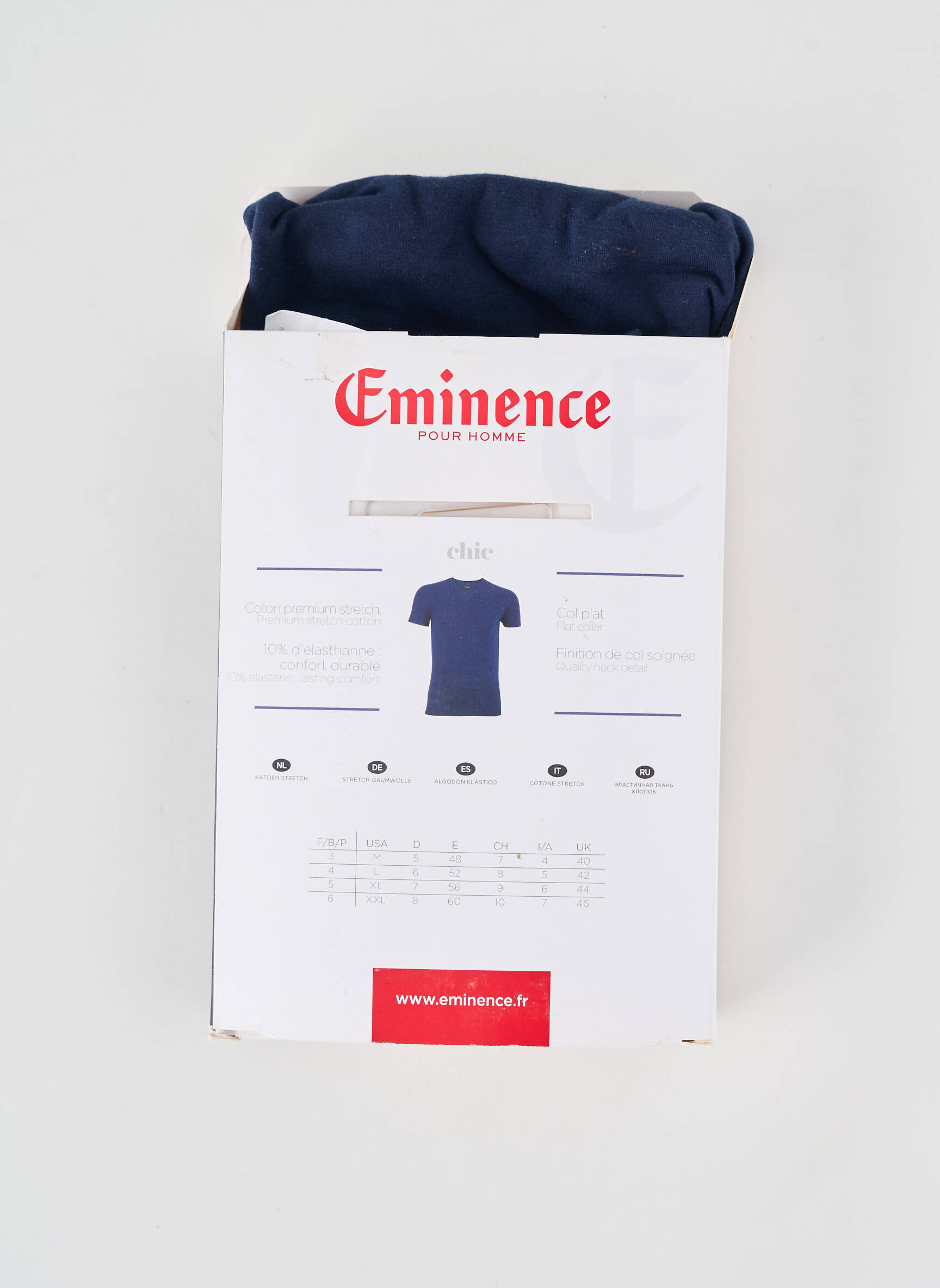 Tricou croială cambrată mâneci scurte albastru EMINENCE bărbat