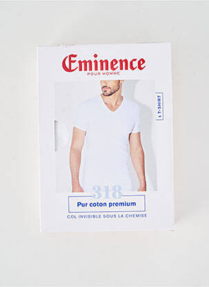 Tricou croială cambrată mâneci scurte alb EMINENCE bărbat
