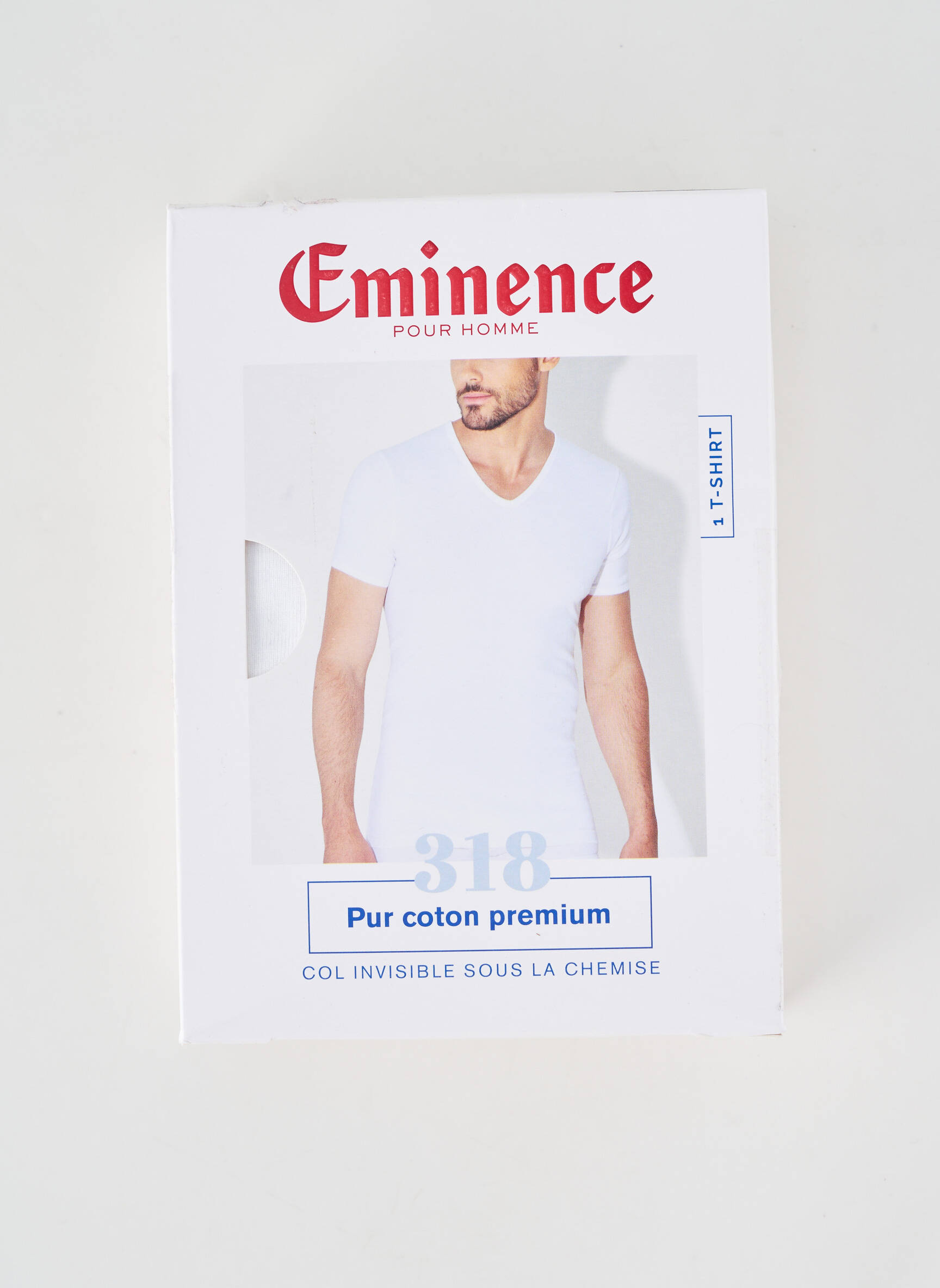 Tricou croială cambrată mâneci scurte alb EMINENCE bărbat