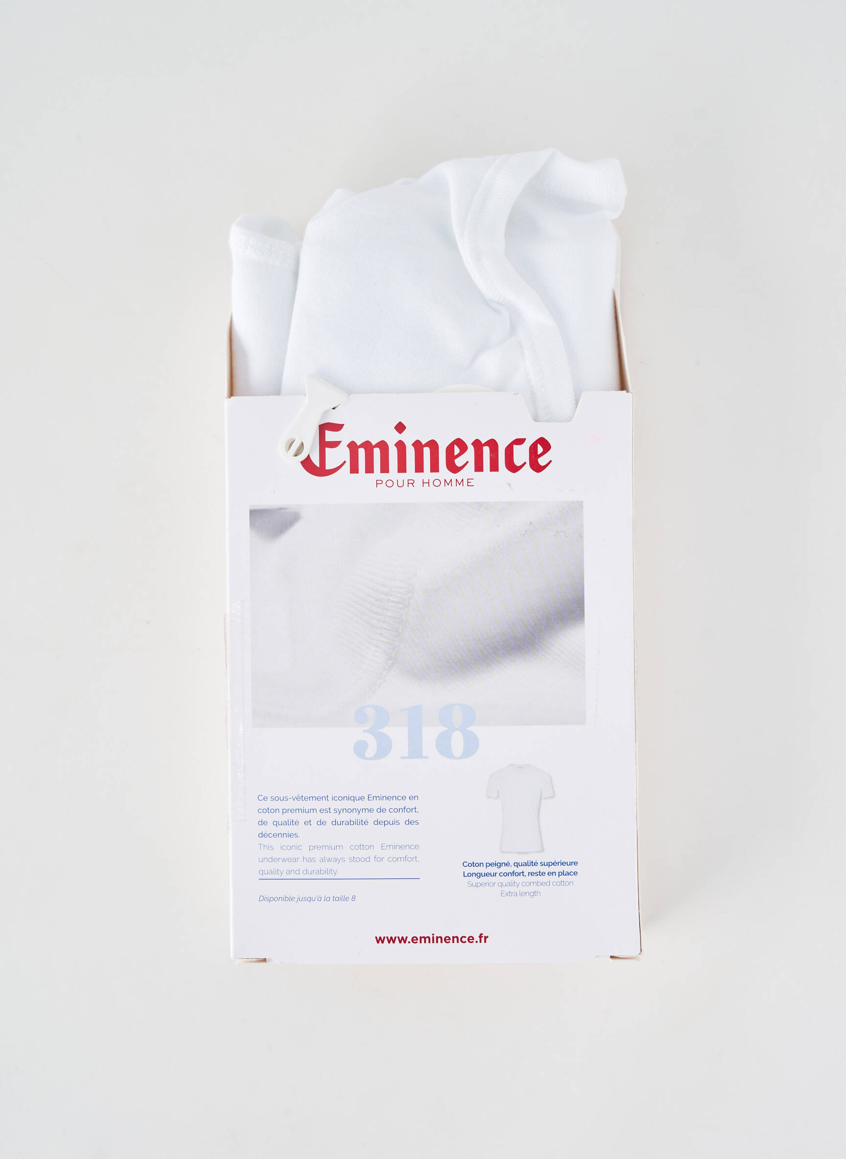 Tricou croială cambrată mâneci scurte alb EMINENCE bărbat