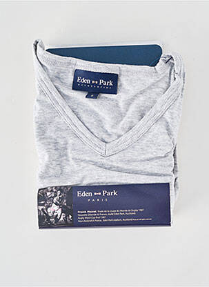 Tricou croială cambrată mâneci scurte gri EDEN PARK bărbat