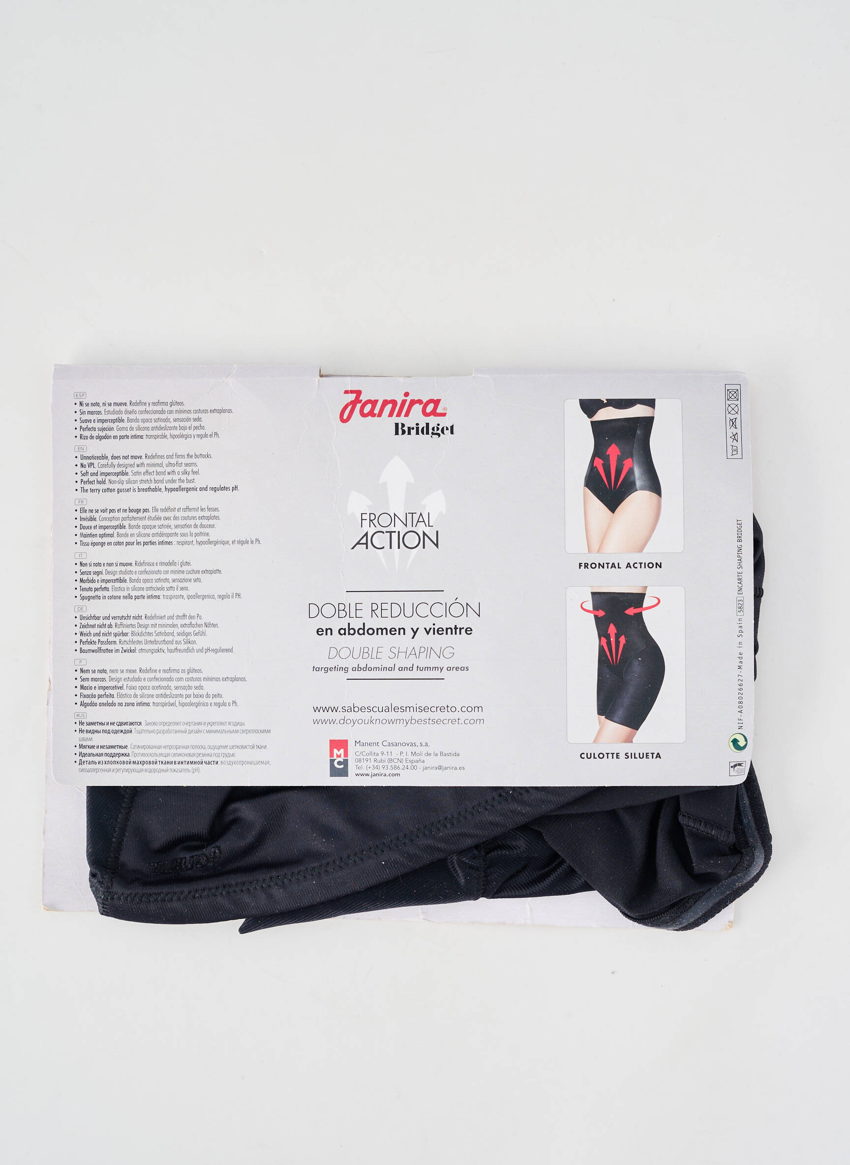 Chilot modelator efect material satinat negru JANIRA femeie