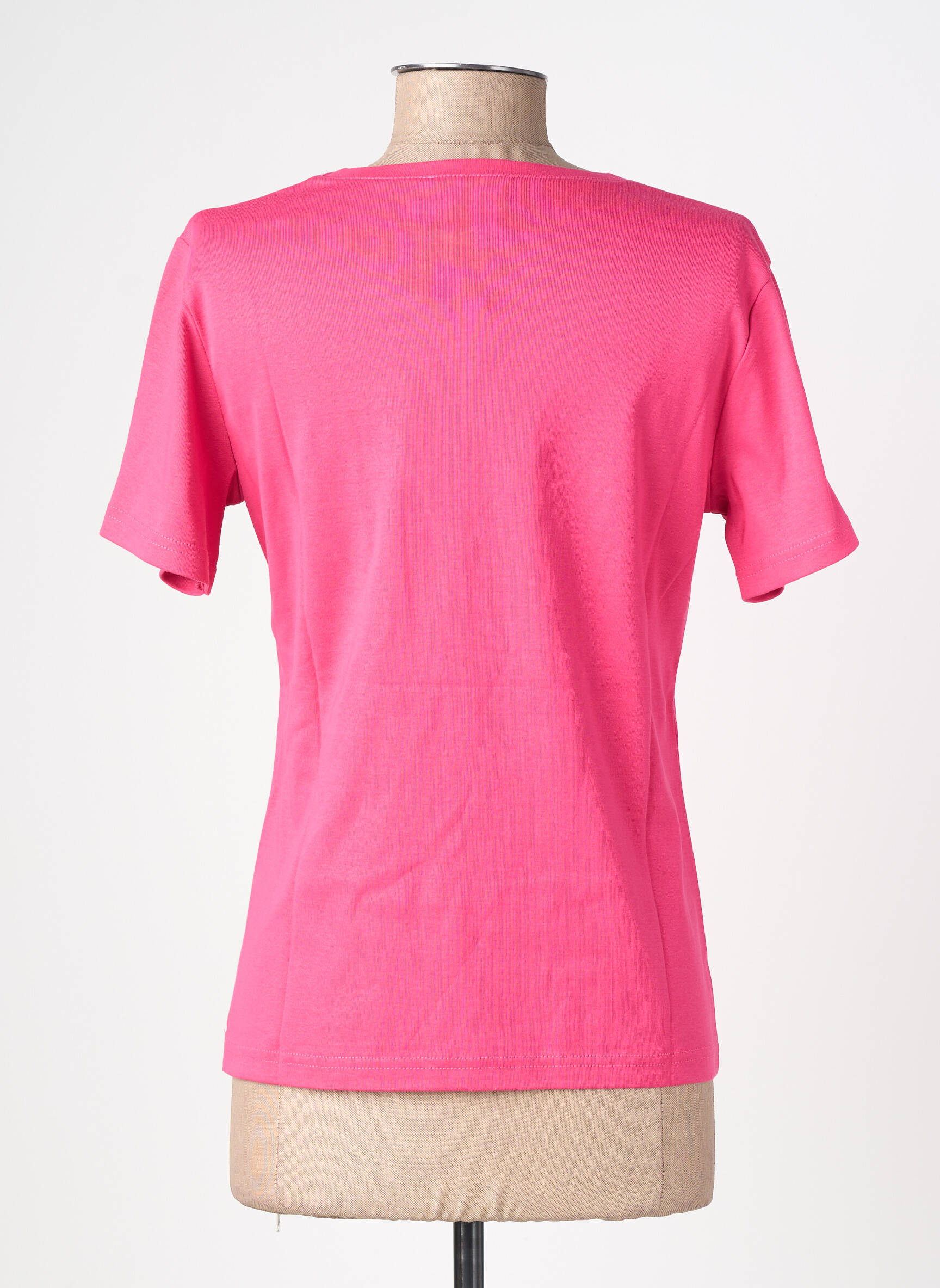 Tricou serigrafie mâneci scurte roz GEVANA femeie