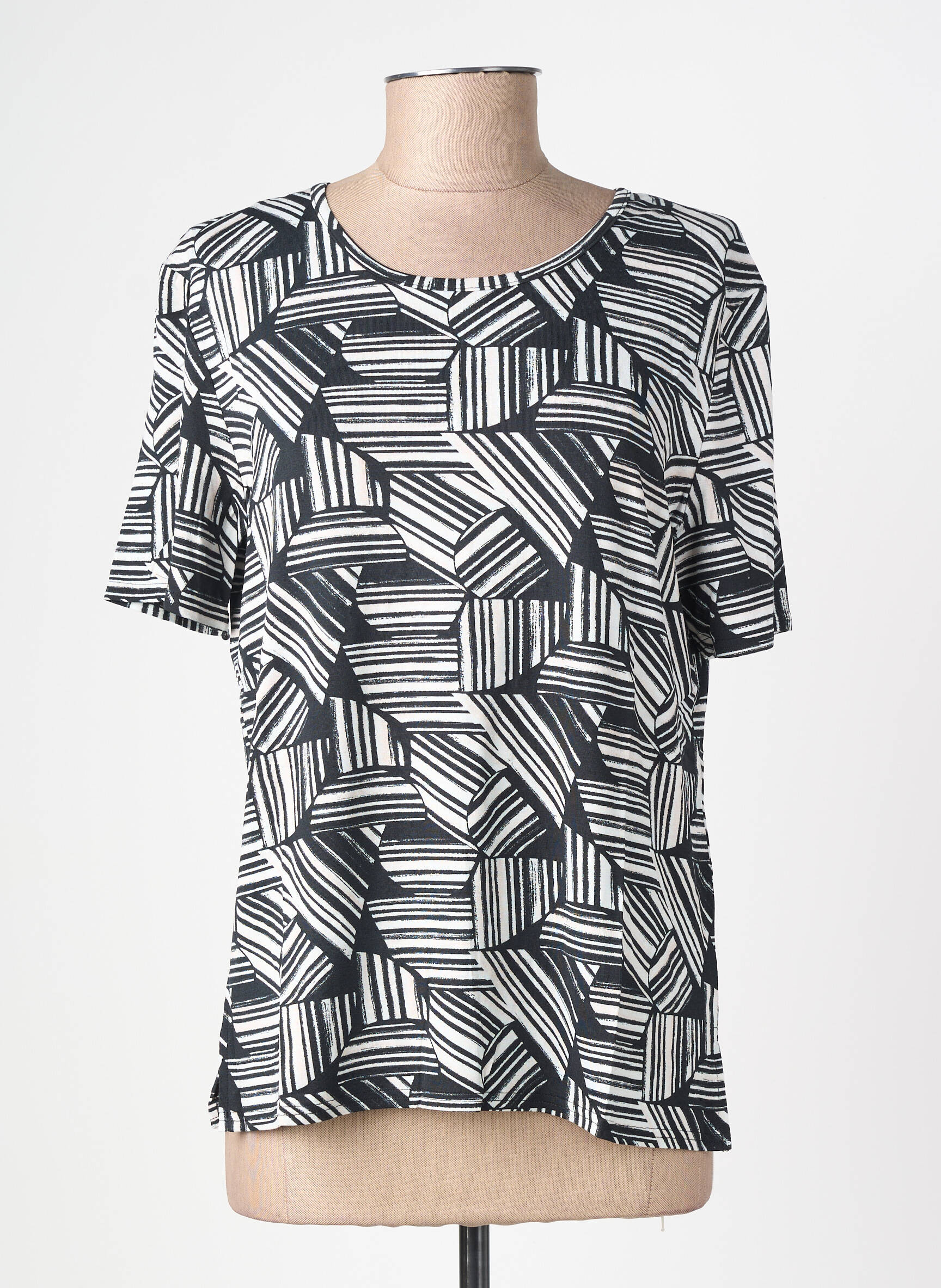 Tricou elasticitate mâneci scurte negru GEVANA femeie