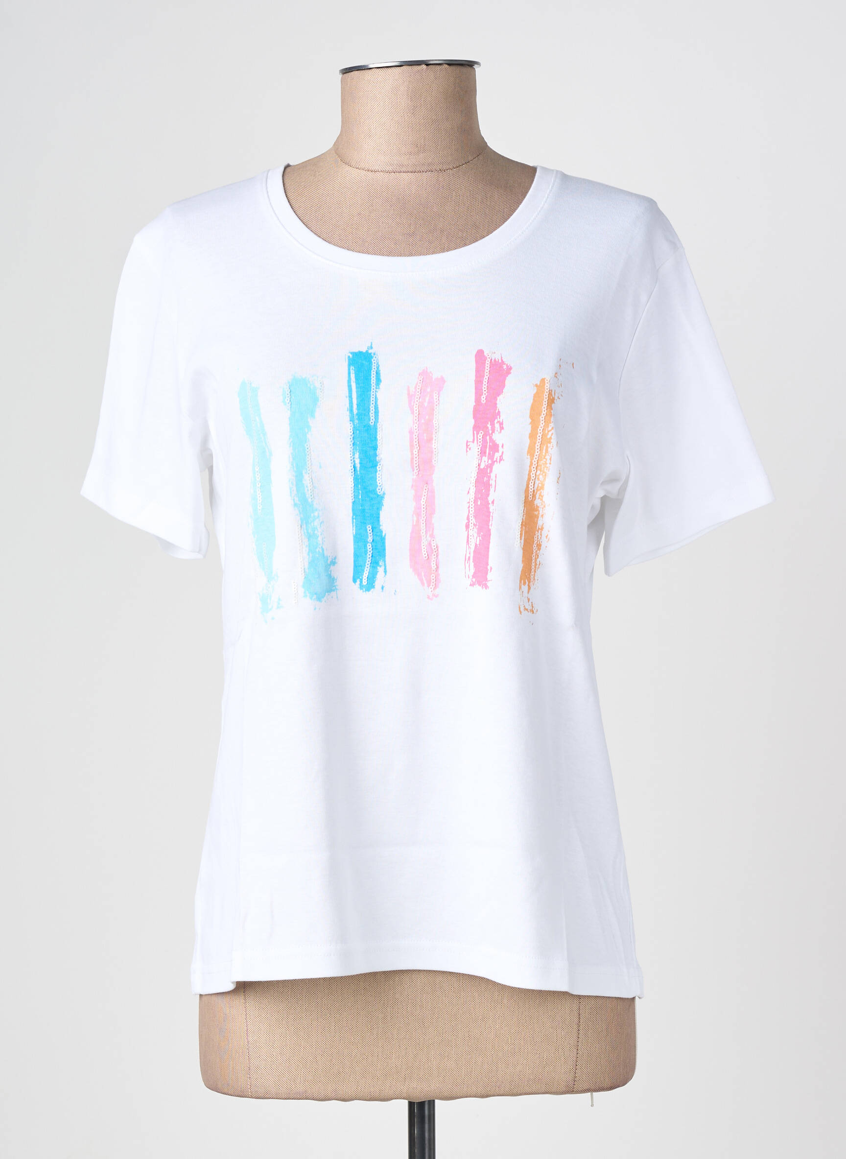 Tricou serigrafie mâneci scurte alb GEVANA femeie