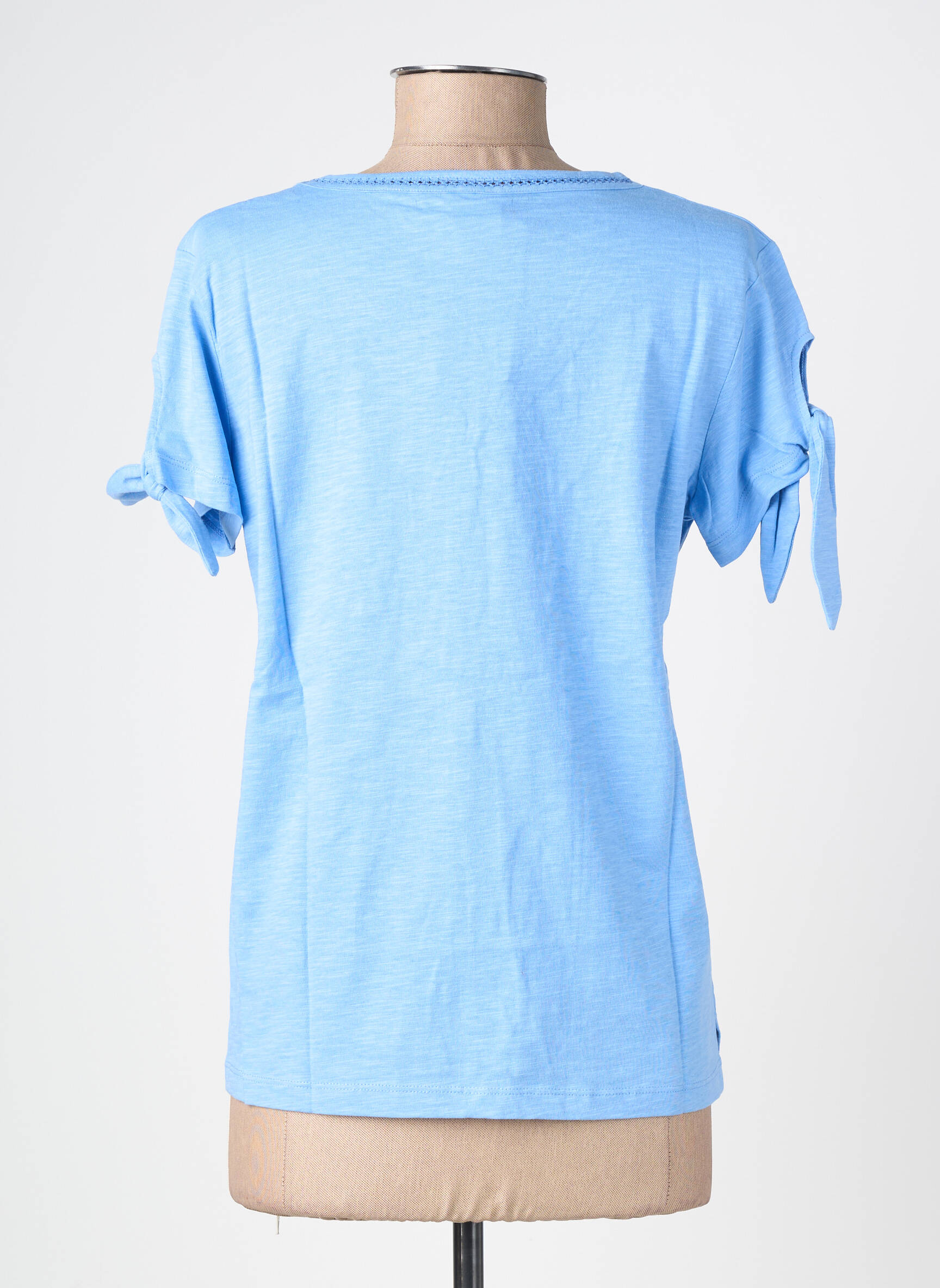 Tricou croială dreaptă mâneci scurte albastru DIVILUNE femeie