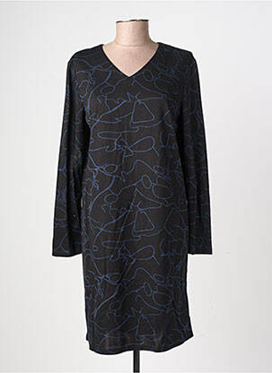Rochie midi imprimeu fantezie mâneci lungi negru GEVANA femeie