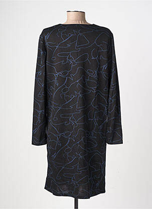 Rochie midi imprimeu fantezie mâneci lungi negru GEVANA femeie