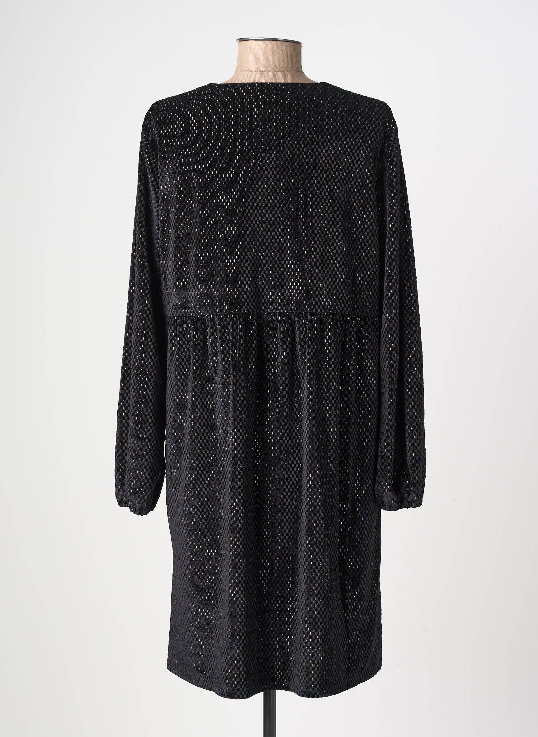 Rochie midi mâneci lungi mâneci lungi negru GEVANA femeie